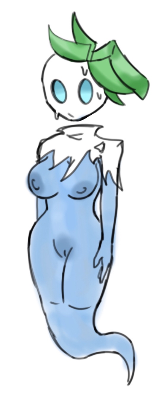 areola big_breasts blue_areola blue_body blue_eyes blue_nipples bodily_fluids bottomless breasts clothed clothing detachable detachable_head electronic_arts elemental_creature elemental_humanoid empty_eyes exposed_breasts female floating_head flora_fauna genitals ghost ghost_pepper_(pvz) ghost_tail guyinparis hi_res humanoid leaf leaf_hair mouthless nipples plant plant_hair plant_humanoid plantie plants_vs._zombies plants_vs_zombies popcap_games pseudo_hair pussy simple_background solo spirit sweat sweatdrop thick_thighs topwear white_background white_clothing white_topwear wide_hips