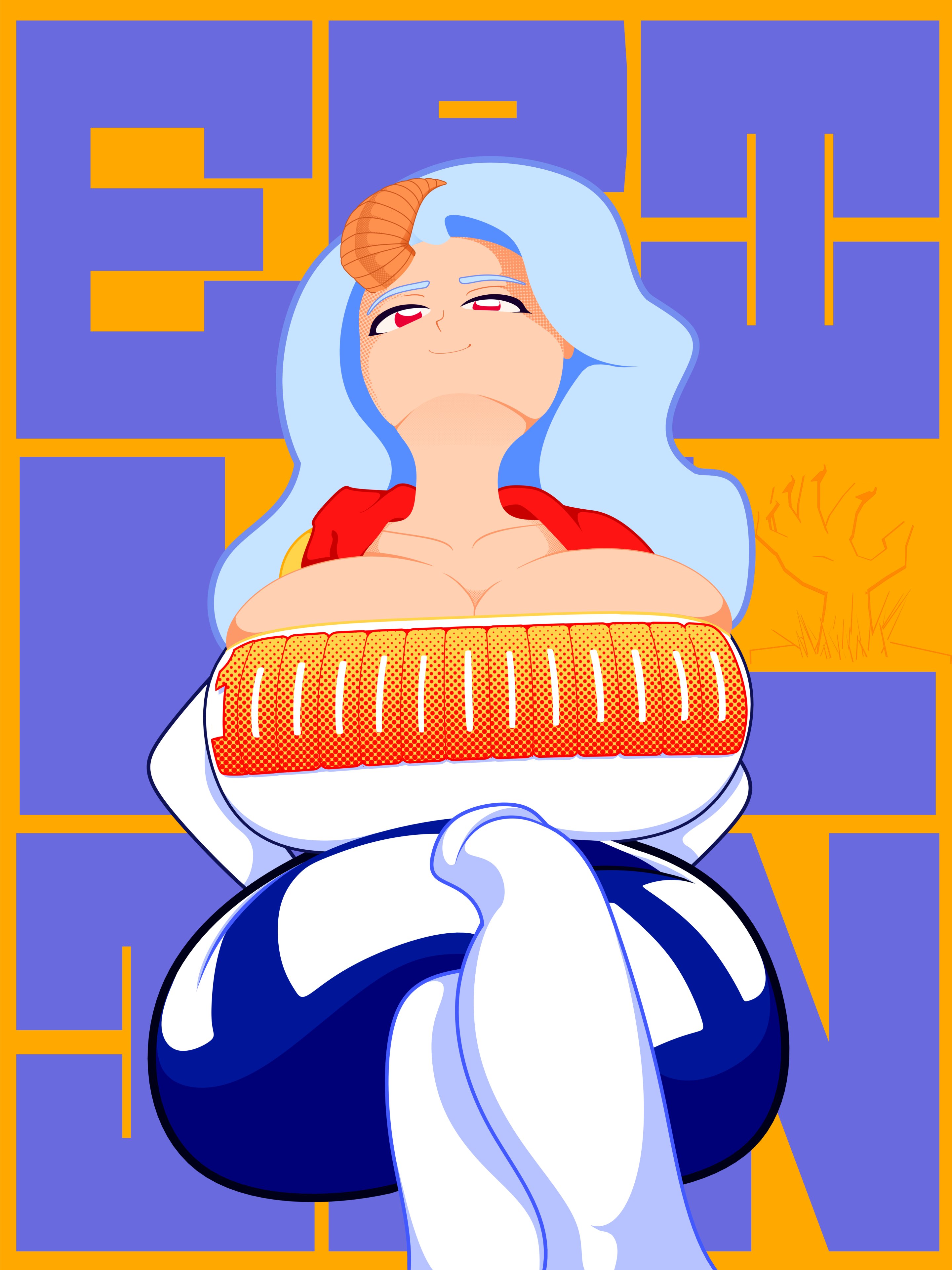 aged up, ass, breasts, closed mouth, clothed, curvaceous, curvy, eri (my hero academia), erillion (zommbay), female, female focus, female only, grey hair, hero, horn, huge ass, huge breasts, large ass, large breasts, looking up, massive ass, massive breasts, my hero academia, overflowing breasts, solo, solo female, superheroine, thick ass, thick thighs, voluptuous, wide hips, zommbay
