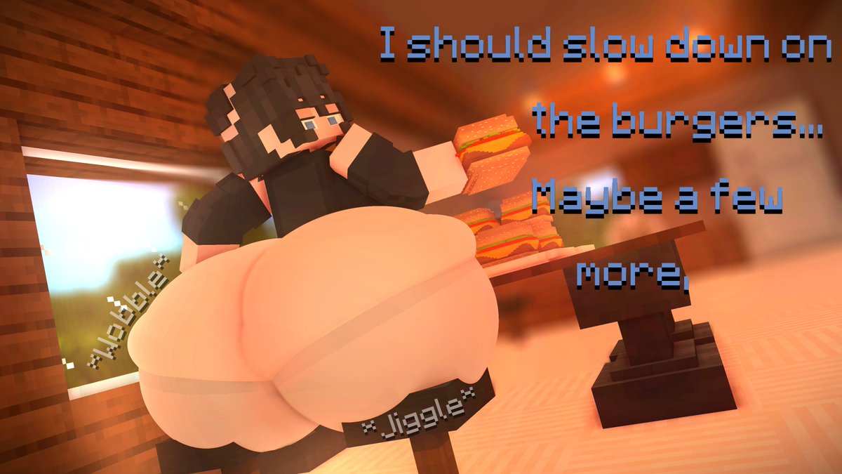 1girls ass_bigger_than_head ass_bigger_than_torso bursting_butt butt_expansion cappuccinodrinker enormous_ass growth hyper hyper_ass looking_back minecraft tagme text