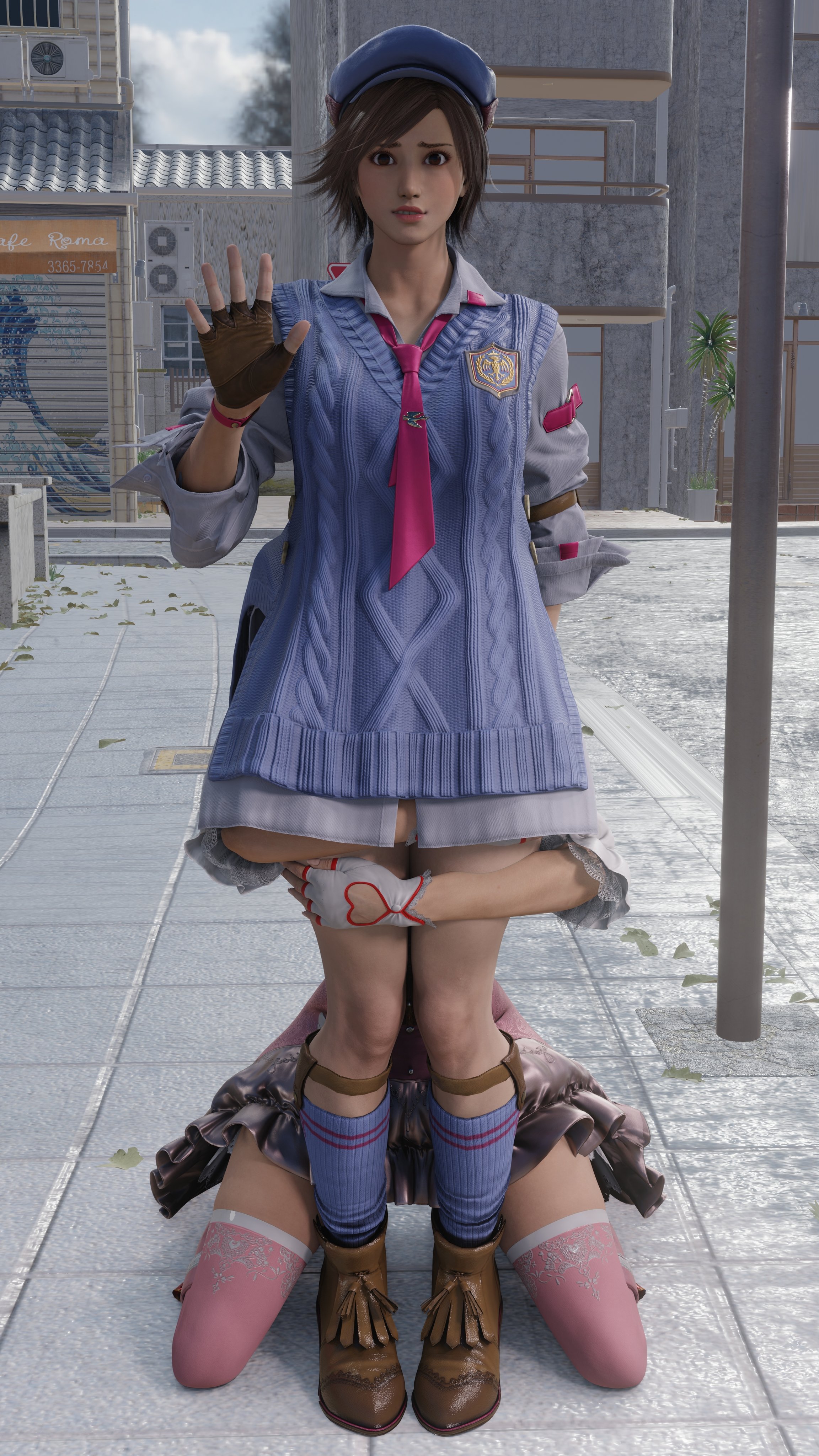 2girls, 3d, eating ass, eating pussy, emilie de rochefort, exhibitionism, exhibitionist, female, female only, hidden, hidden sex, in public, kazama asuka, lesbian sex, on knees, public, public sex, pussy, tekken, tekken 8, yuri