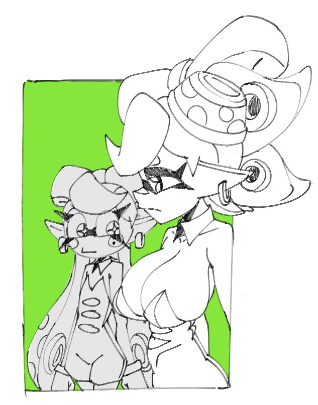 breast_envy callie_(splatoon) flat_chest humanoid large_breasts marie_(splatoon) pohuai_haidan_boom_(artist) splatoon