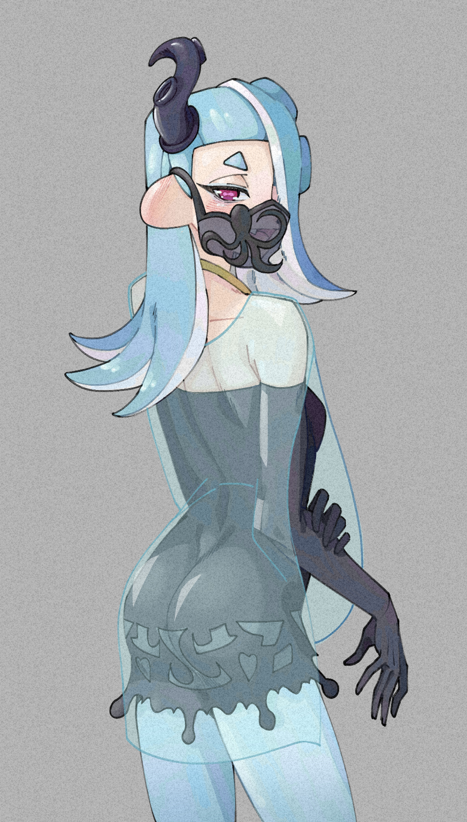 fully_clothed light_blue_hair looking_back official_alternate_costume pohuai_haidan_boom_(artist) shiver_(frostyfest) shiver_(splatoon) shiver_hohojiro splatoon splatoon_(series) splatoon_3 team_friends_(splatfest)