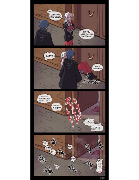 after sex, byleth (fire emblem), byleth (fire emblem) (male), edelgard von hresvelg, female, fire emblem, fire emblem: three houses, lifting person, long hair, male, nintendo, purple eyes, white hair, wingedwasabi