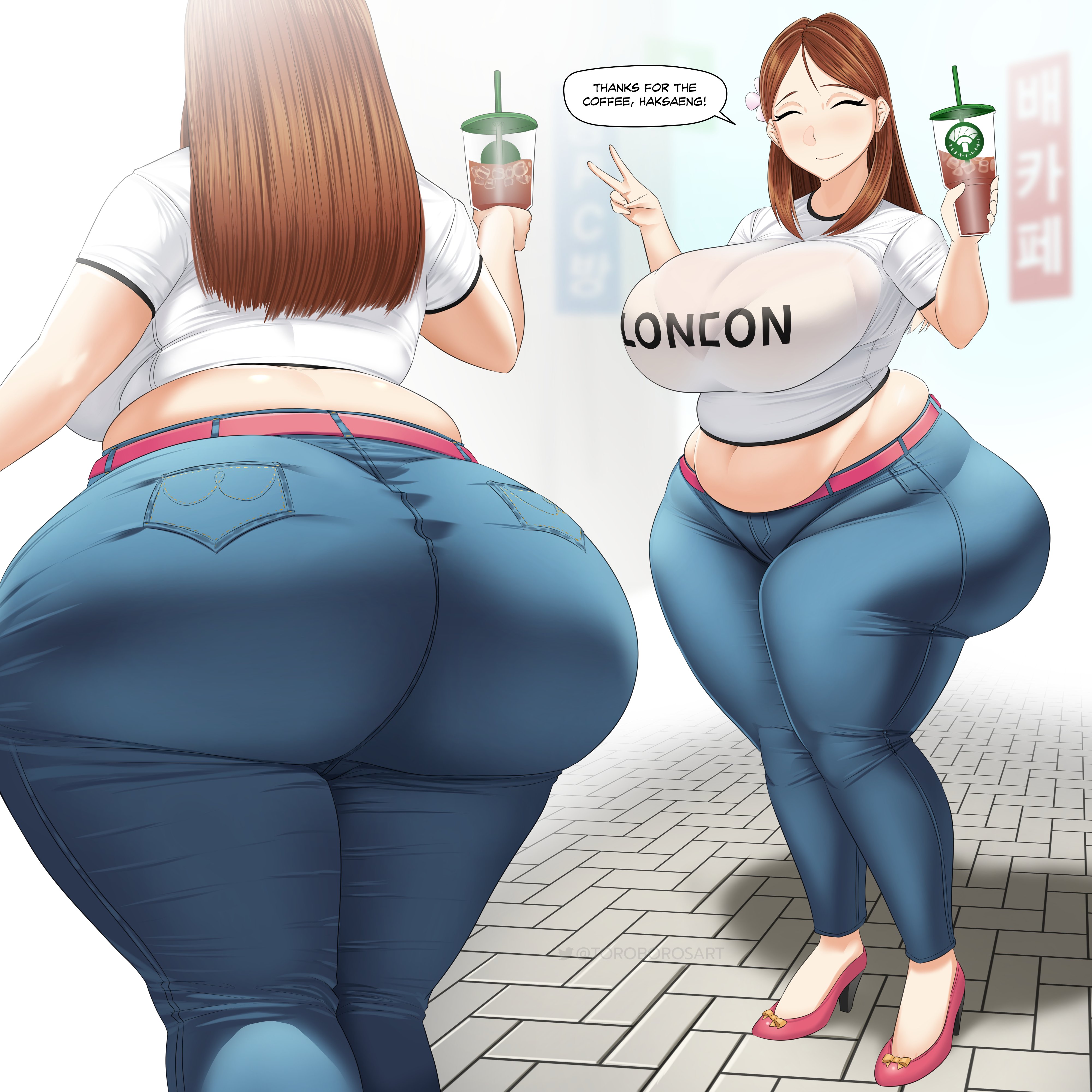 1girls, ass, bae (toroboro), big ass, big breasts, breasts, chubby, cleavage, female, female only, huge ass, large breasts, name drop, solo, thick thighs, toroboro, wide hips