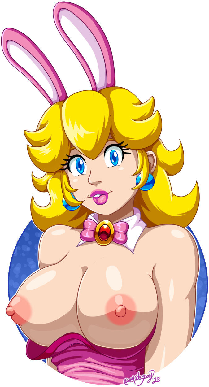 1girls animal_ears bare_shoulders big_breasts blonde_hair blue_eyes breasts bunny_ears bunnysuit detached_collar fake_animal_ears female female_only human jewelry lipstick looking_at_viewer makeup mario_(series) mrdeepay nintendo nipples pink_lipstick princess_peach solo transparent_background upper_body