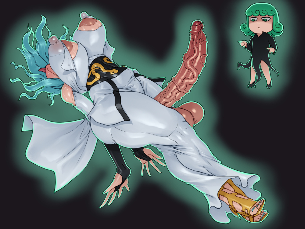 1futa, 1girls, areolae, balls, big breasts, breasts, dickgirl, erect nipples, erection, female, futanari, huge breasts, huge cock, intersex, large breasts, nipples, one-punch man, penis, psykos, rampage0118, tatsumaki, testicles
