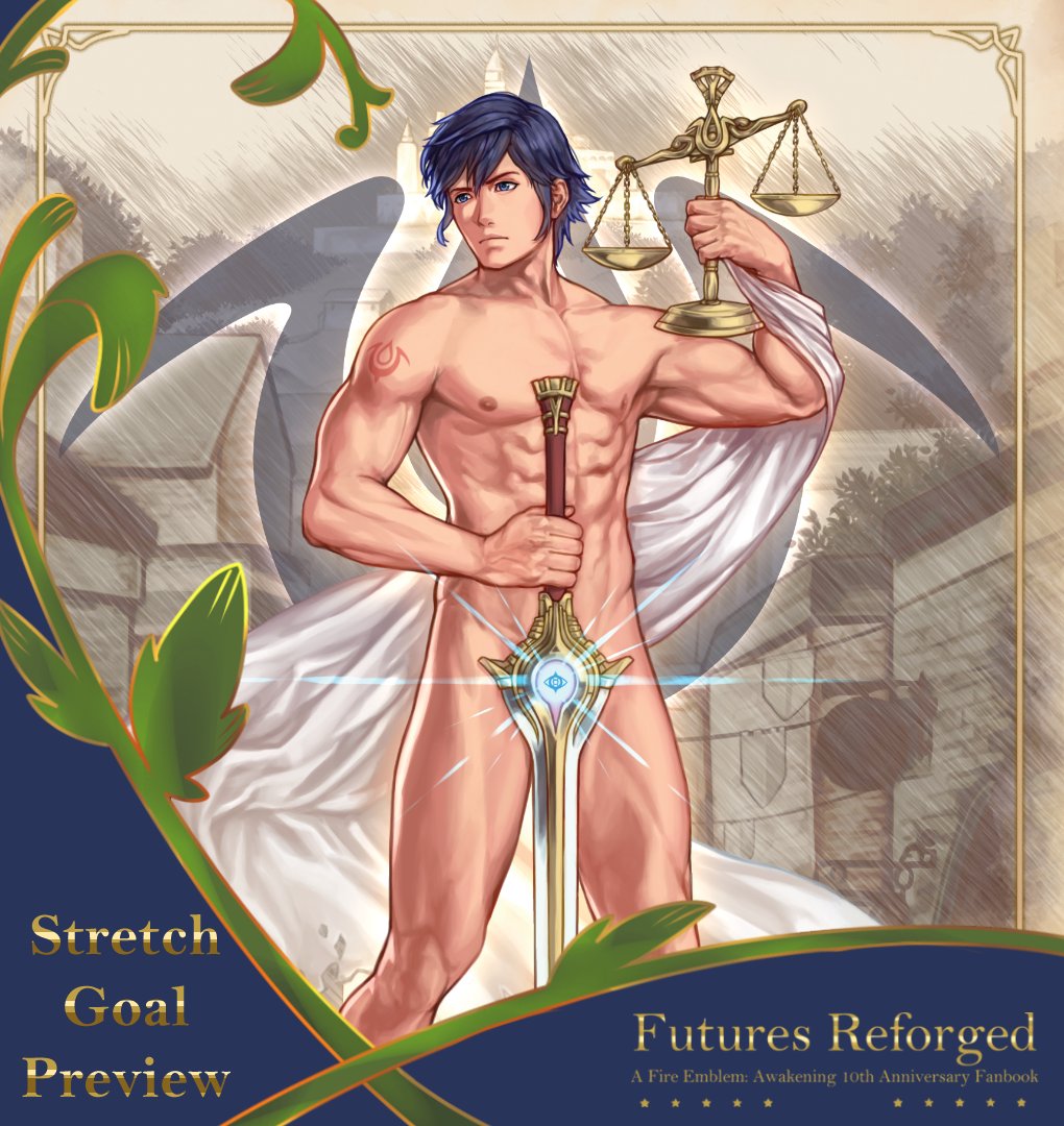 1boy amazingartistyellow blue_eyes blue_hair chrom_(fire_emblem) fire_emblem fire_emblem_awakening male male_only muscular_male nintendo solo sword