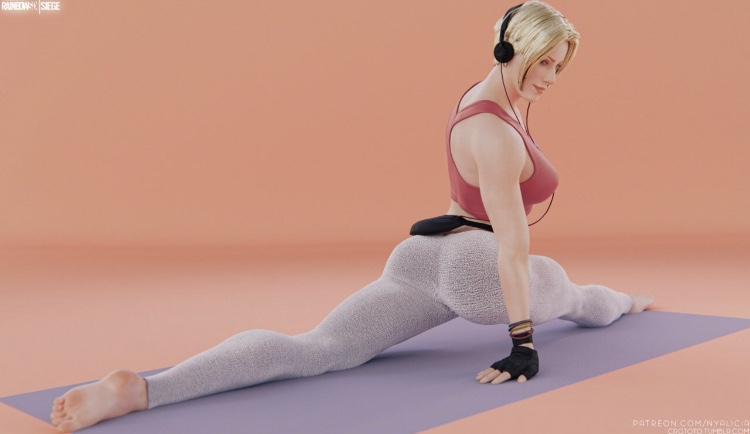 1girls, 3d, ass, big ass, female, iq (rainbow six), leggings, no source, nyalicia, rainbow six, rainbow six siege, tagme, tom clancy, yoga, yoga pants
