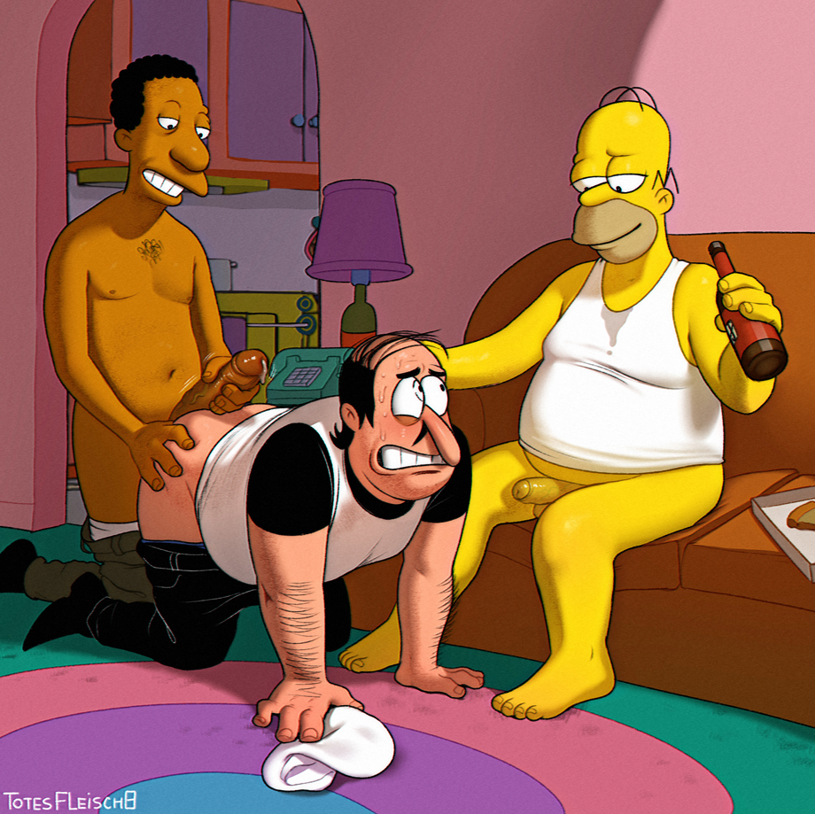 20th_century_fox 20th_century_studios beer blowjob carl_carlson chubby crossover gay gay_sex homer_simpson peppino_spaghetti pizza_tower small_penis sweat the_simpsons threesome toony_face totesfleisch8