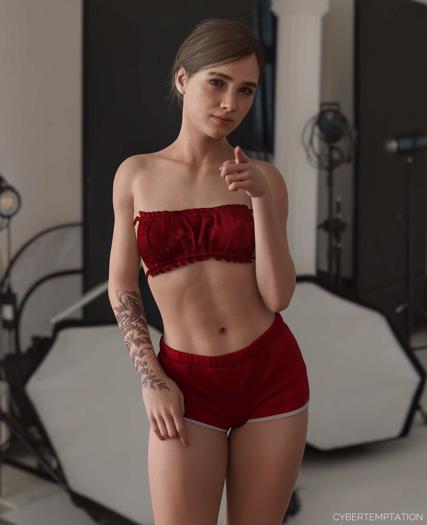 3d, athletic, athletic female, cybertemptation, ellie (the last of us), ellie williams, female, female focus, female only, full color, hourglass figure, no penetration, solo, solo female, tagme, the last of us, the last of us 2, wide hips