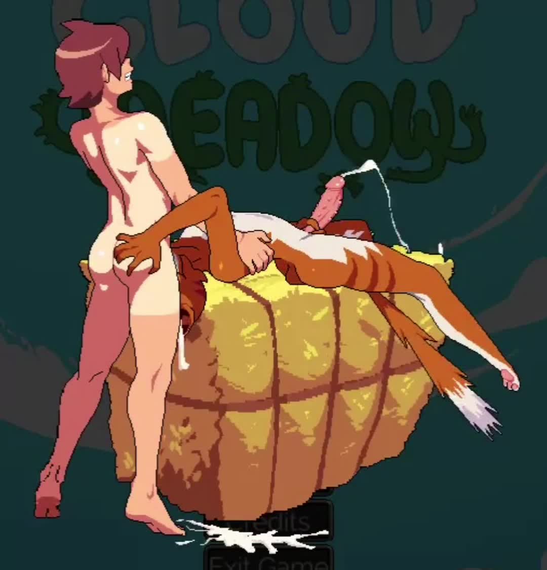 ...animated anthro ass ass_grab balls barefoot cat_boy cat_ears cat_humanoi...