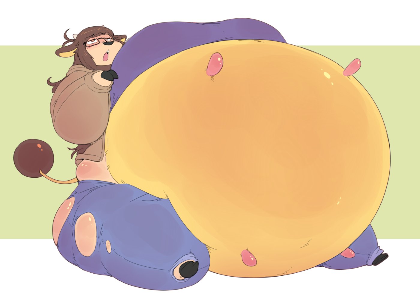 big_ass big_breasts breasts bubble_butt huge_ass miltank subakitsu thick_thighs transformation udders wide_hips