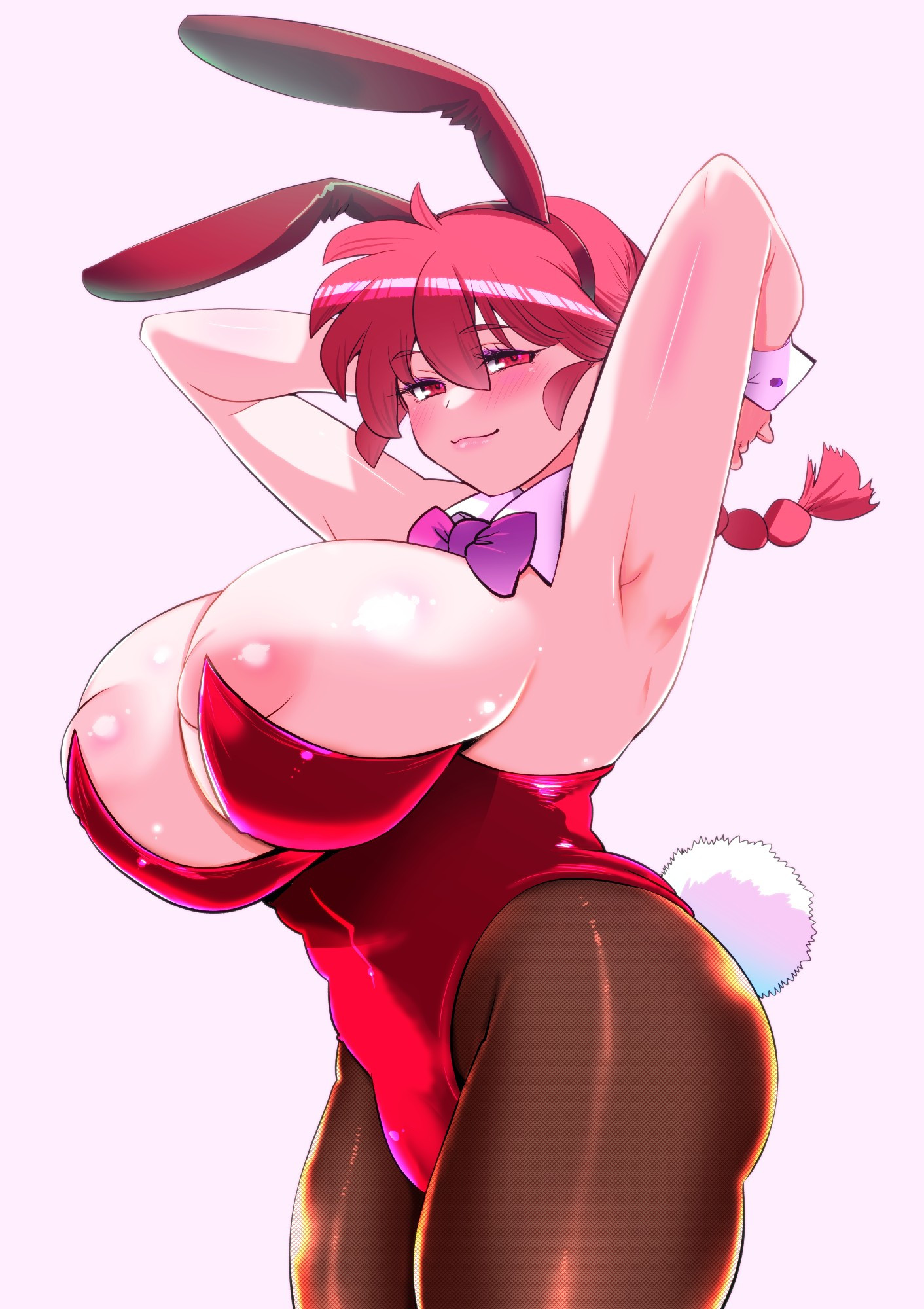 1girls, areolae, breasts, bunnysuit, clothing, female, huge breasts, large breasts, nipples, ranma 1/2, ranma saotome, ranma-chan, tagme, yozakura ereru