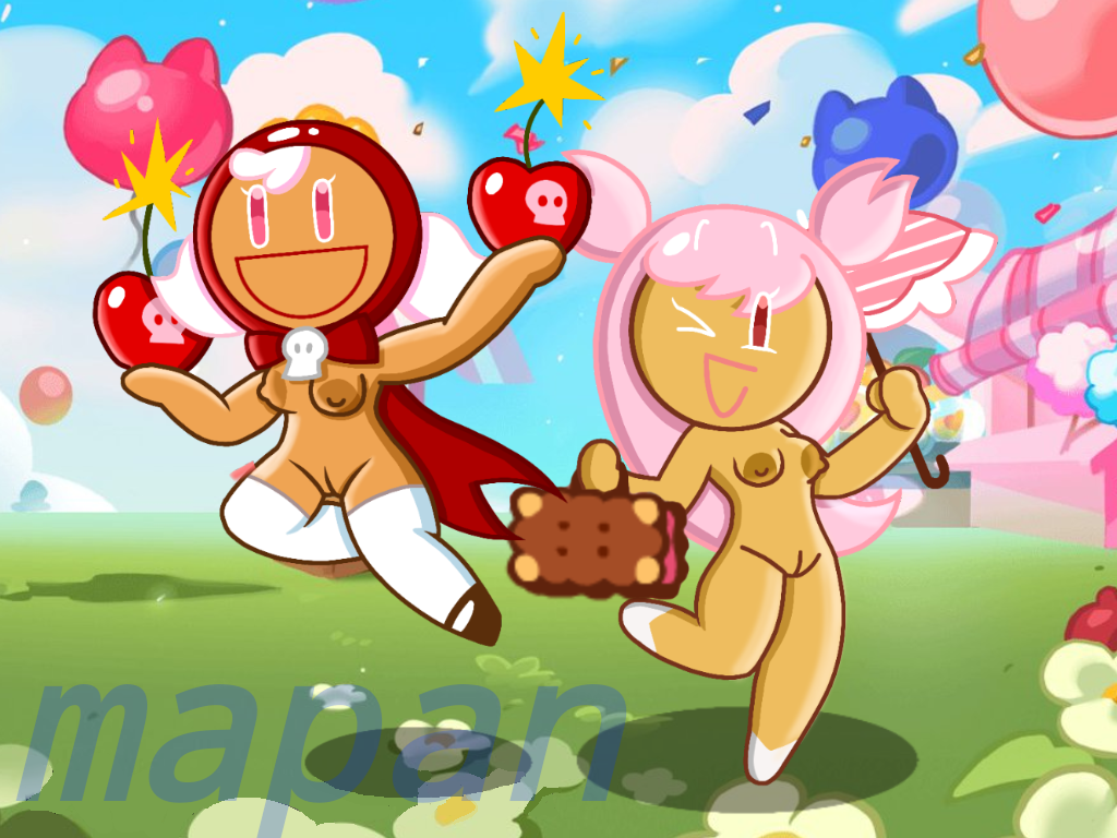 aged_up artist_request cherry_blossom_cookie cherry_cookie cookie_run cookie_run_kingdom cookie_run_ovenbreak duo duo_focus edit edited edited_image edited_screencap female female_focus female_only jumping source_request stolen_art