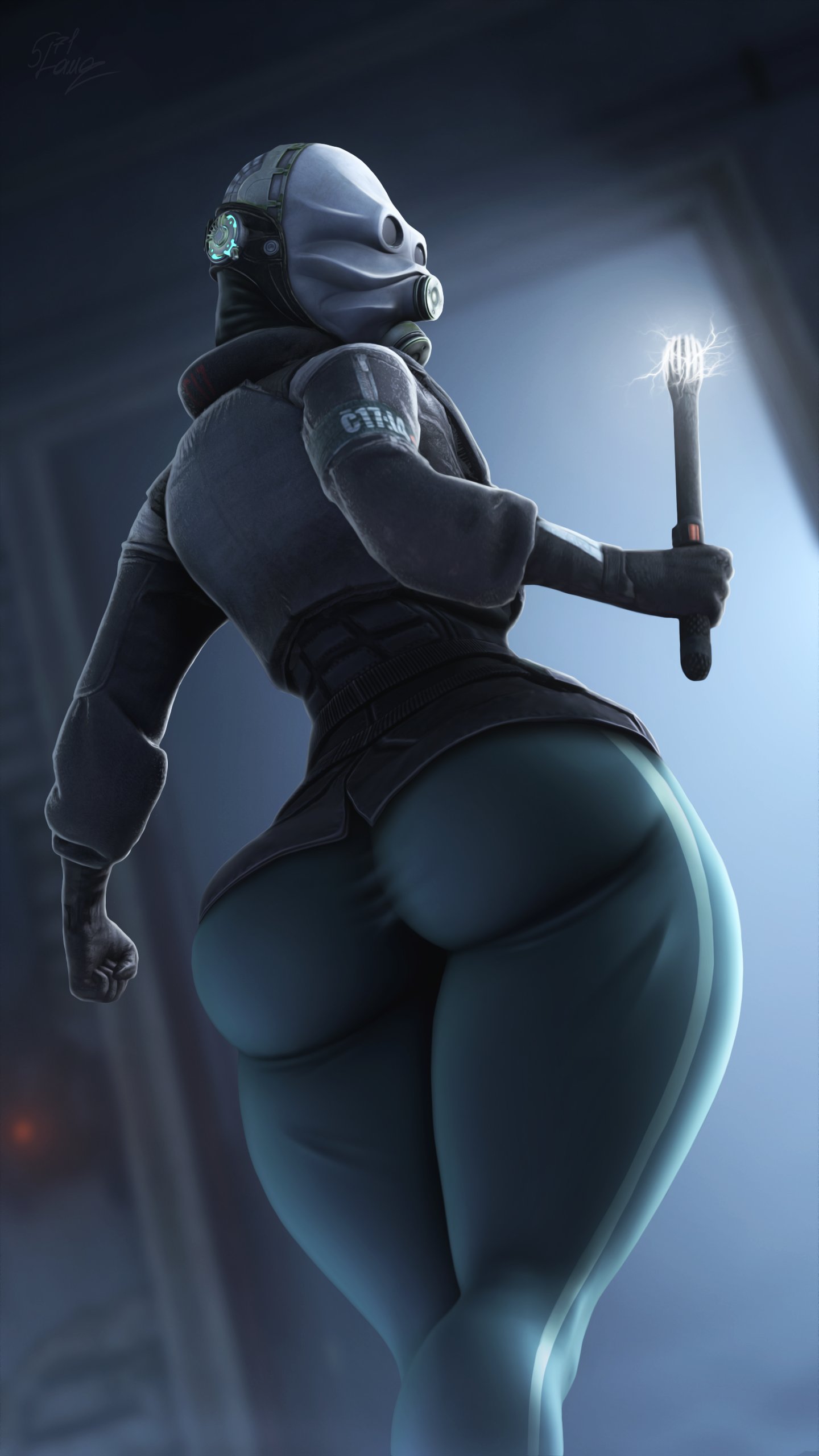 2020s 2024 3d 3d_(artwork) 5_fingers ass big_ass big_butt big_thighs bottom_heavy combine dat_ass female female_focus fully_clothed half-life half-life_2 hi_res highres hips huge_ass lamoz571 large_ass large_butt large_thighs maks masked masked_female metrocop pear_shaped round_ass rule_63 stun_baton thick_thighs thighs tight_clothing wide_hips