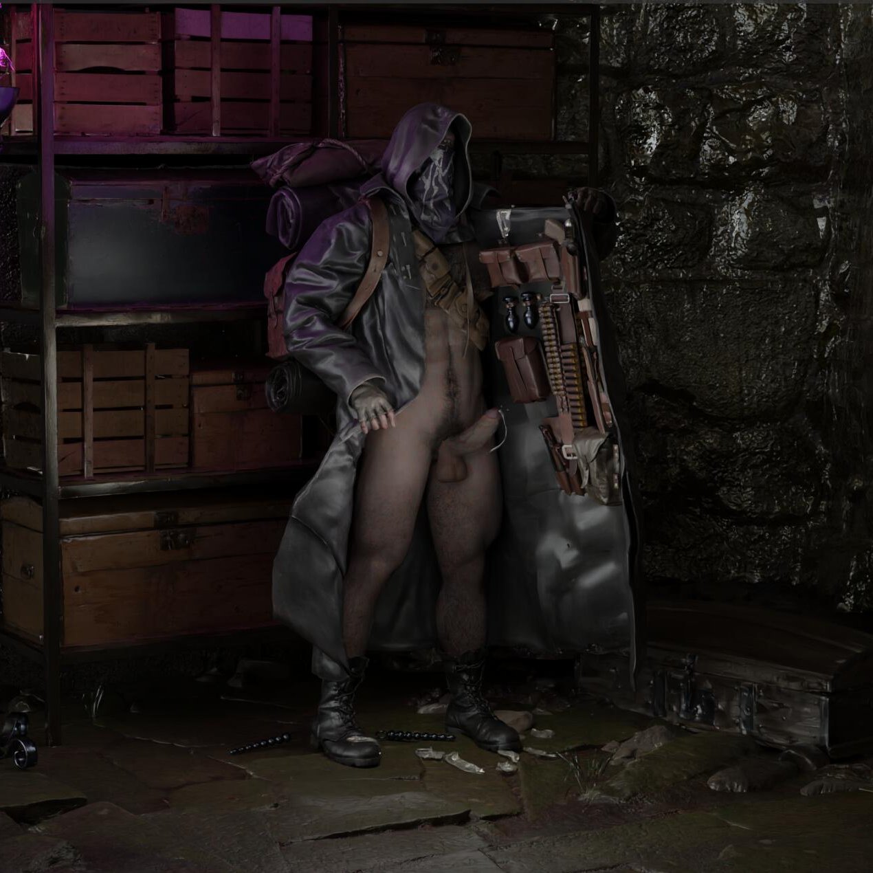 1boy 1human 1male 3d 3d_(artwork) 3d_model anal_beads big_penis blue_eyes capcom erection explosives happy_trail hard_on hung large_penis leaking_precum male_only merchant_(resident_evil) resident_evil resident_evil_4 resident_evil_4_remake the_merchant used_condoms weapons yandere314