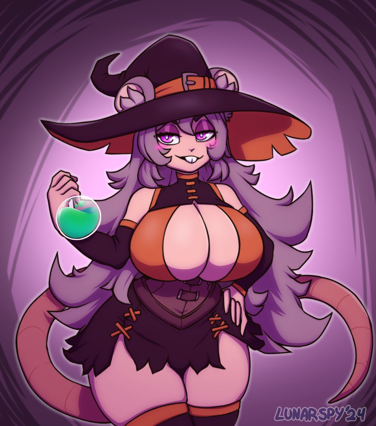 big_breasts boo_the_rat bootherat breast_expansion breasts lunarspy thick_thighs virtual_youtuber vtuber wide_hips witch witch_costume witch_hat