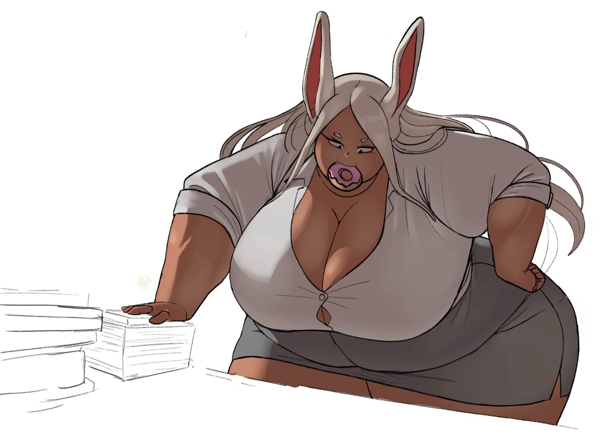 bbw, big breasts, breasts, cleavage, deservedwhat, female, furry, huge breasts, miruko, overweight, tagme, thick thighs, whatyoudeserved, wide hips