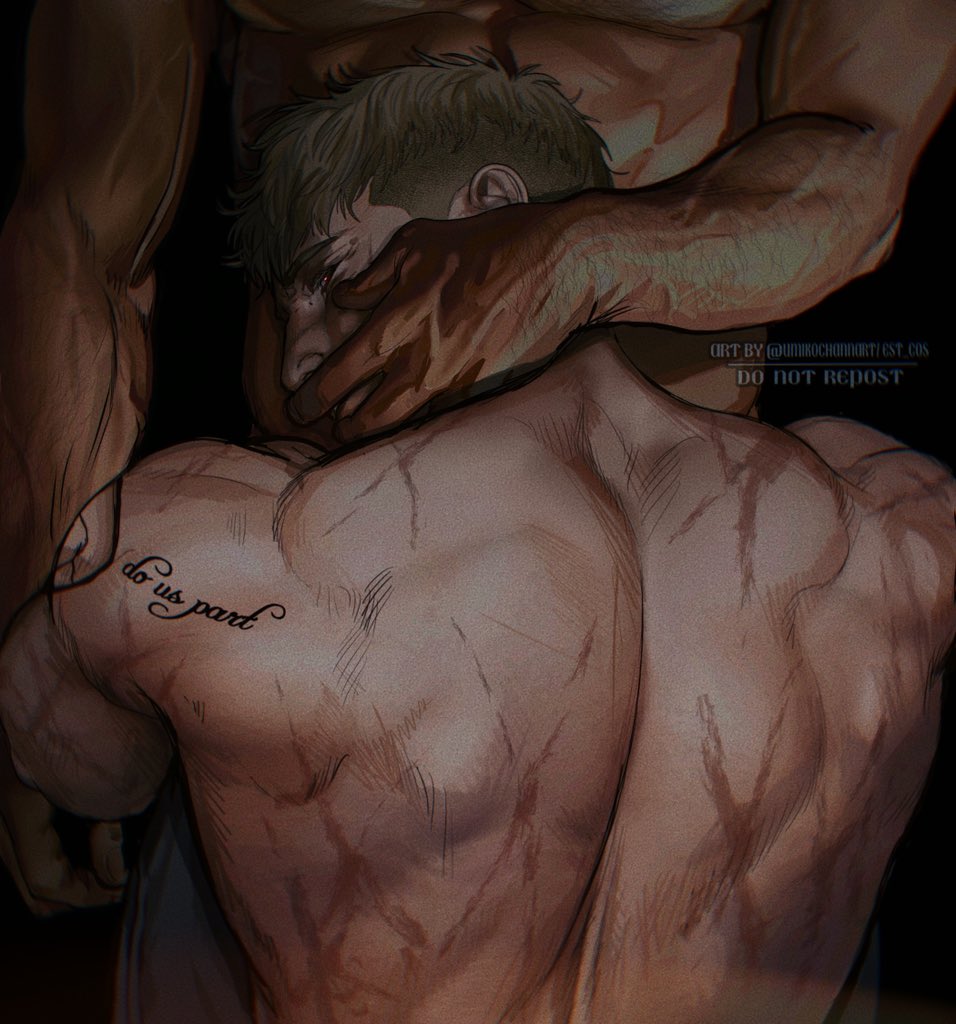 2boys artistic_nude artistic_nudity bara barazoku call_of_duty call_of_duty_modern_warfare_2_(2022) caressing gay groping hugging john_mactavish muscular muscular_male pecs scars simon_riley softcore umikochannart yaoi