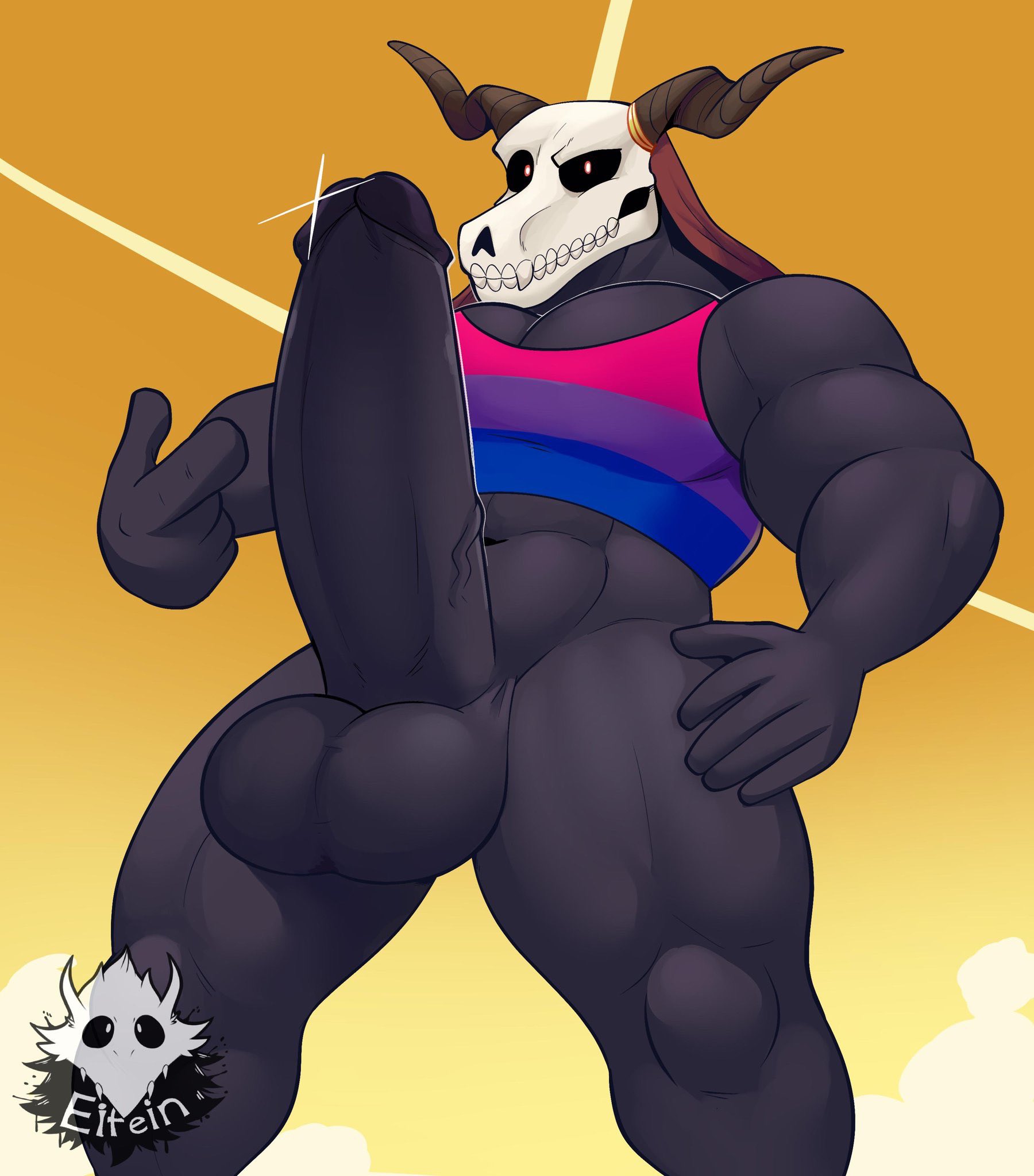 big penis, bisexual, bisexual male, bisexual pride colors, elfein, elias ainsworth, mahoutsukai no yome, male, male only, penis, tagme