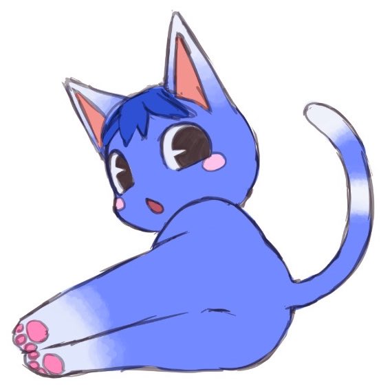 animal_crossing anthro ass blush domestic_cat felid feline felis female fur genitals hair looking_at_viewer mammal nintendo nude pussy robo_(pixiv) rosie_(animal_crossing) simple_background solo video_games