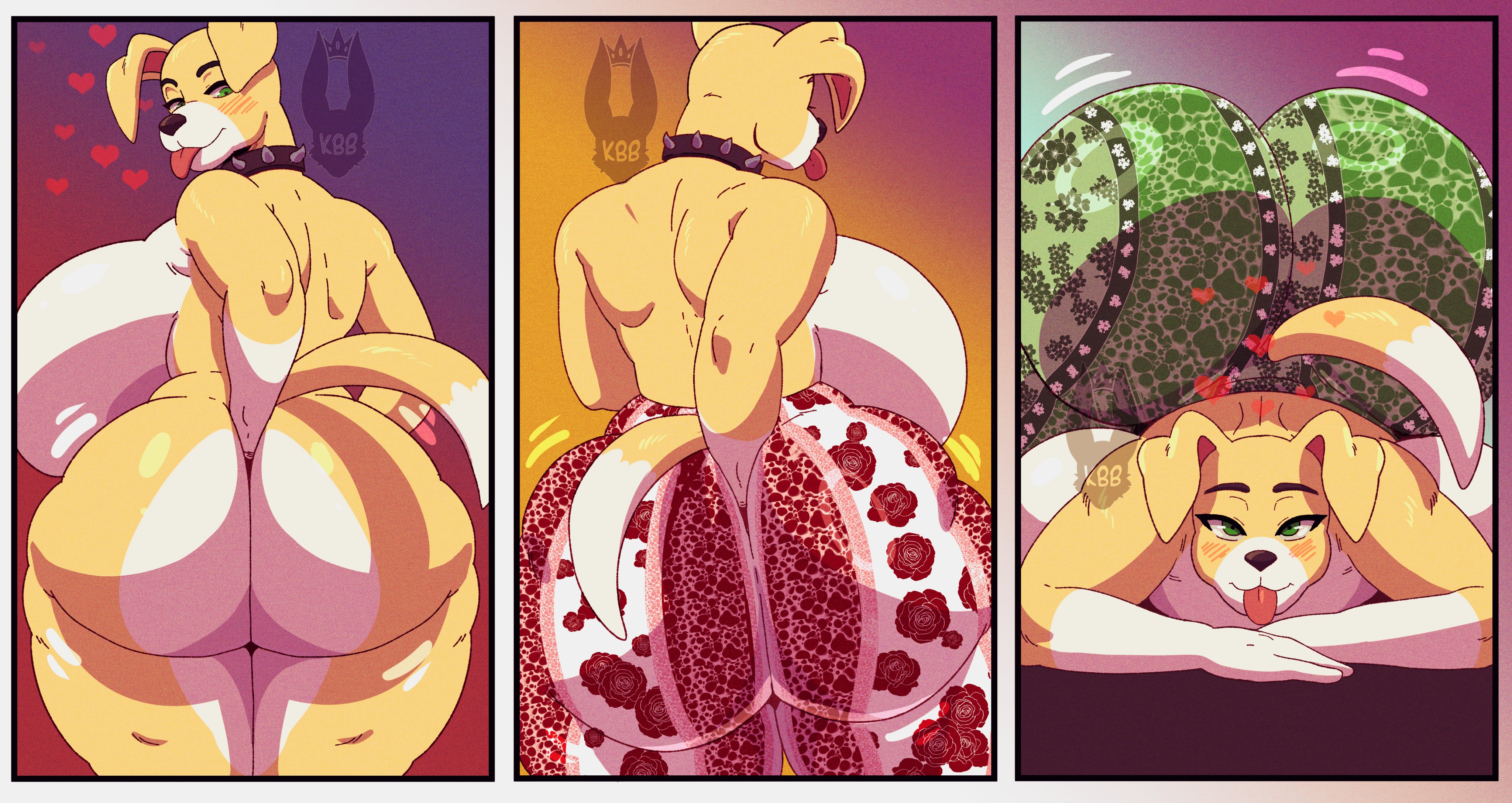 1girls, anthro, ass, ass up, big ass, big breasts, big butt, breasts, breasts bigger than head, busty, butt digging, canid, canine, canis, commission, digging up in they ass, domestic dog, female, female only, flare pants, forbidden pants, furry, huge ass, huge breasts, huge butt, kingblackbun, tail, voluptuous, voluptuous female, wide hips, yellow body, yoga pants, zeromccall