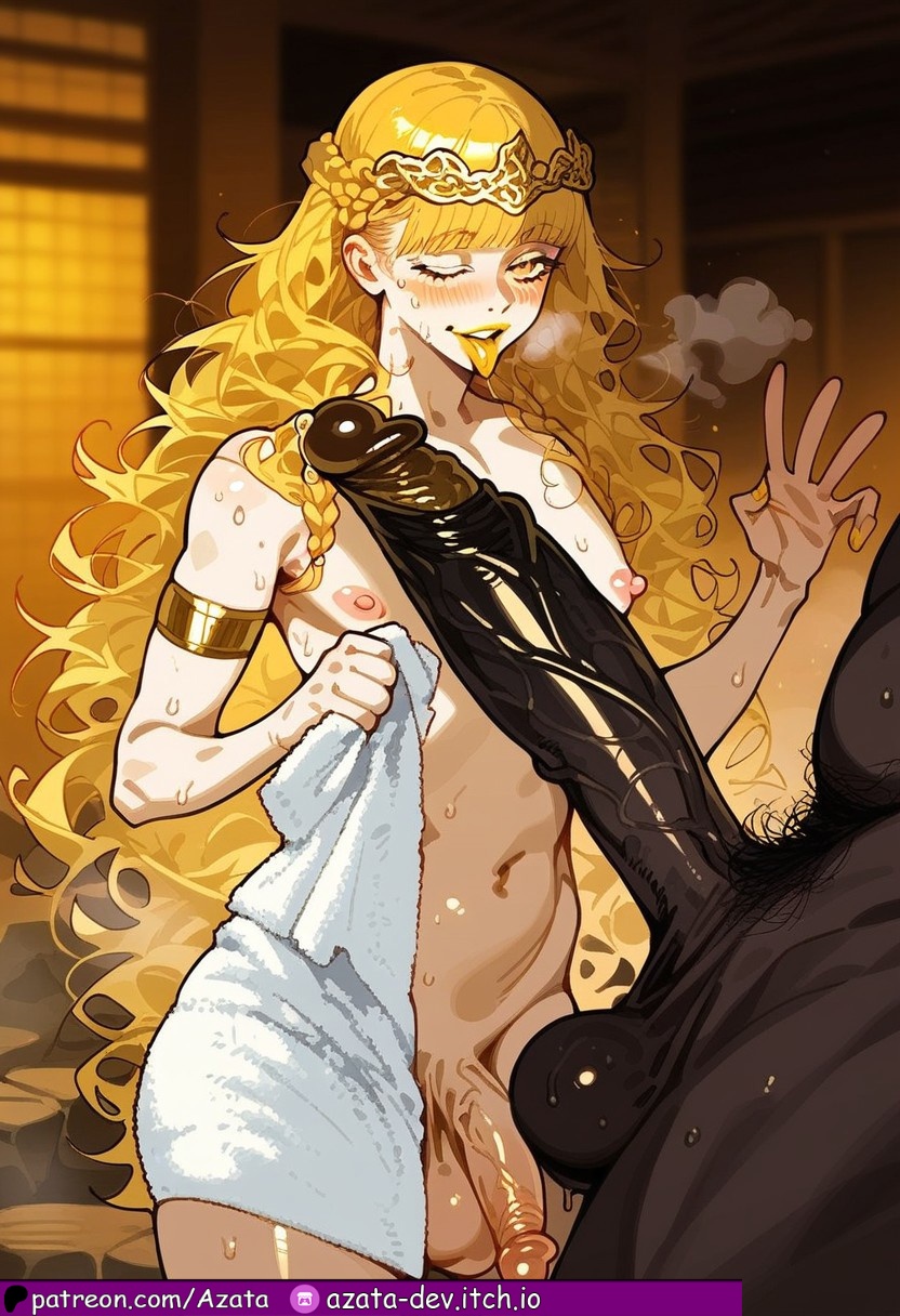 2boys, 2femboys, ai generated, azataai, balls, big balls, big testicles, black penis, blonde hair, blush, braided hair, cock, dark skin, dark-skinned dom, dark-skinned male, elden ring, erect nipples, femboy, fringe, fromsoftware, gay, girly, golden eyes, golden hair, golden kiss mark, golden lips, golden lipstick, golden lipstick mark, golden tongue, hot spring, huge cock, human, human male, interracial, kiss mark, light skin, light-skinned femboy, light-skinned male, lipstick mark, looking, male, male on femboy, male on male, male only, male/male, miquella, naked, naked femboy, naked male, netorare, nipples, ntr, nude, nude femboy, nude male, penis, precum, precum leaking, sex, shadow of the erdtree, size difference, standing in water, testicles, tongue, tongue out, twink, veiny penis, yaoi