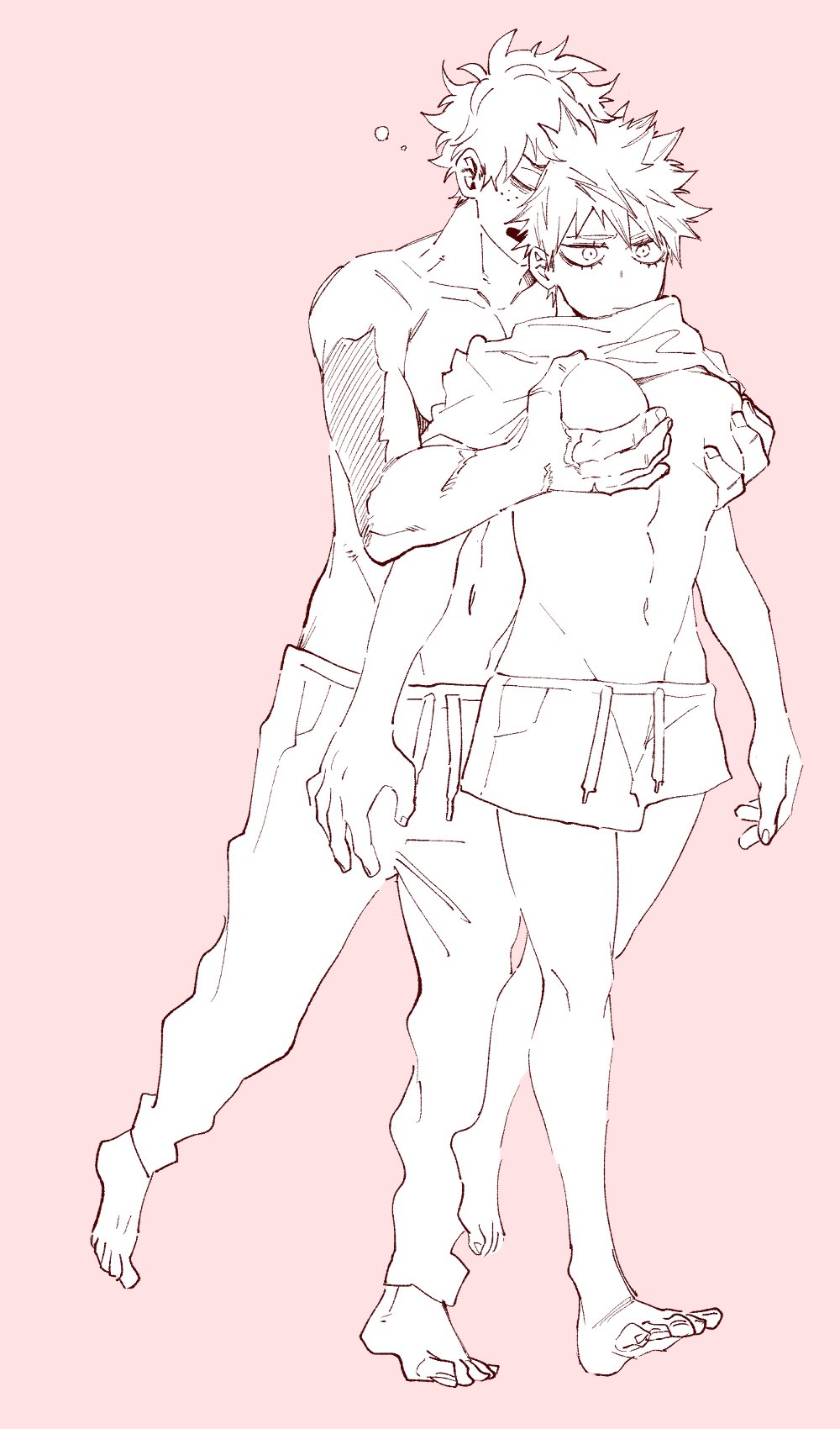 breasts, female, female bakugou, fondling, freckles, genderswap, genderswap (mtf), holding breast, izuku midoriya, katsuki bakugou, my hero academia, rule 63, scar