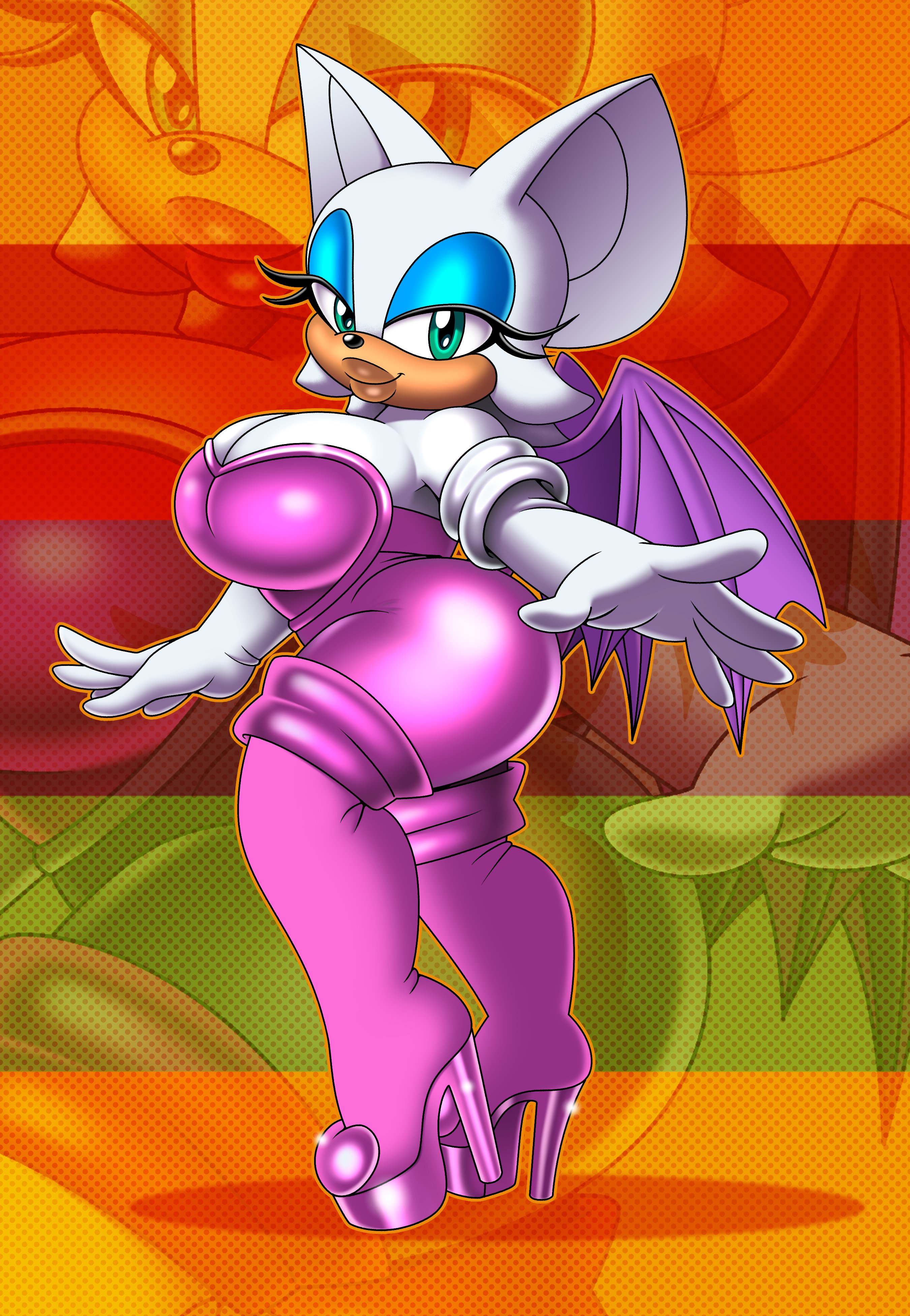 1girls, 2025, 2d, 2d (artwork), 2d artwork, alternate color, alternate version available, ass, ass bigger than head, ass focus, barely contained, barely contained breasts, bat, bat ears, bat girl, bat wings, big ass, big breasts, big lips, breasts, breasts focus, bubble butt, curvaceous, curvaceous ass, curvaceous body, curvaceous female, curvaceous figure, curvaceous hips, curvy, curvy female, curvy figure, curvy hips, female, female focus, female only, furry, glistening, glistening ass, glistening body, glistening breasts, glistening skin, green eyes, heel boots, heels, hourglass figure, huge ass, huge breasts, huge hips, large ass, lips, looking at viewer, looking pleasured, make up, make-up, makeup, omegasunburst, plump, plump ass, plump breasts, plump thighs, posing for the viewer, rouge the bat, sega, shiny ass, shiny breasts, shiny skin, shiny thighs, short hair, shortstack, side ass, side boob, sideass, sideboob, slim waist, smile, smiling at viewer, solo, solo female, solo focus, sonic (series), sonic the hedgehog (series), suggestive look, tail, white hair, white skin, white skinned female, wings