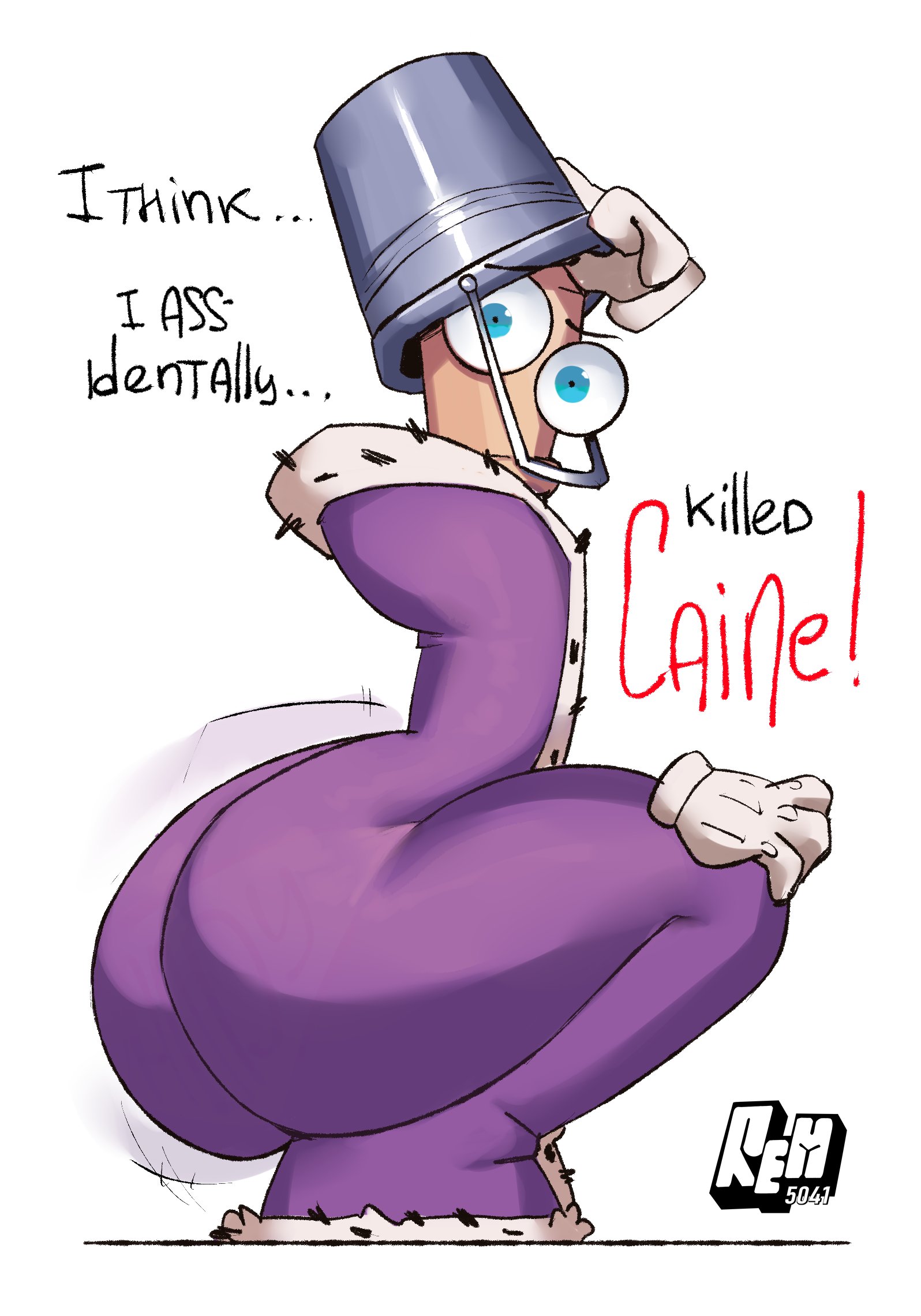 1boy, big ass, big ass (male), big butt, broly culo, chess piece, king (chess), kinger (the amazing digital circus), male, male only, purple robe, remiman, robe, royal robe, solo, solo male, tadc, the amazing digital circus