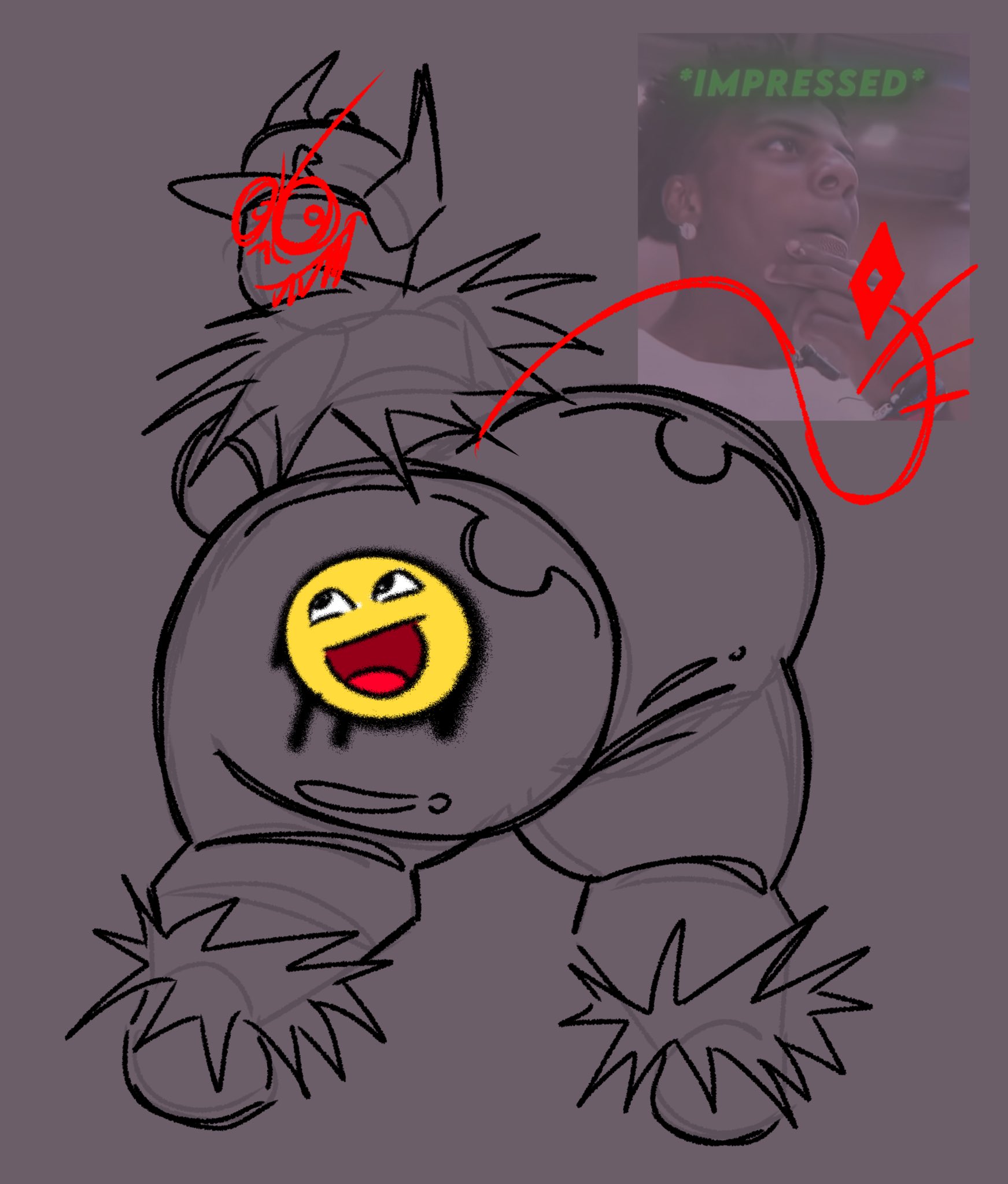 1boy, big ass, epic face, fat ass, forsaken (roblox), fur, giant ass, guest (roblox), guest 666, guest 666 (forsaken), male, meme in the background, red tail, roblox, roblox game, robloxian, sketch, source request, tagme, tail, thick, thick butt, thick thighs, wackyfolly
