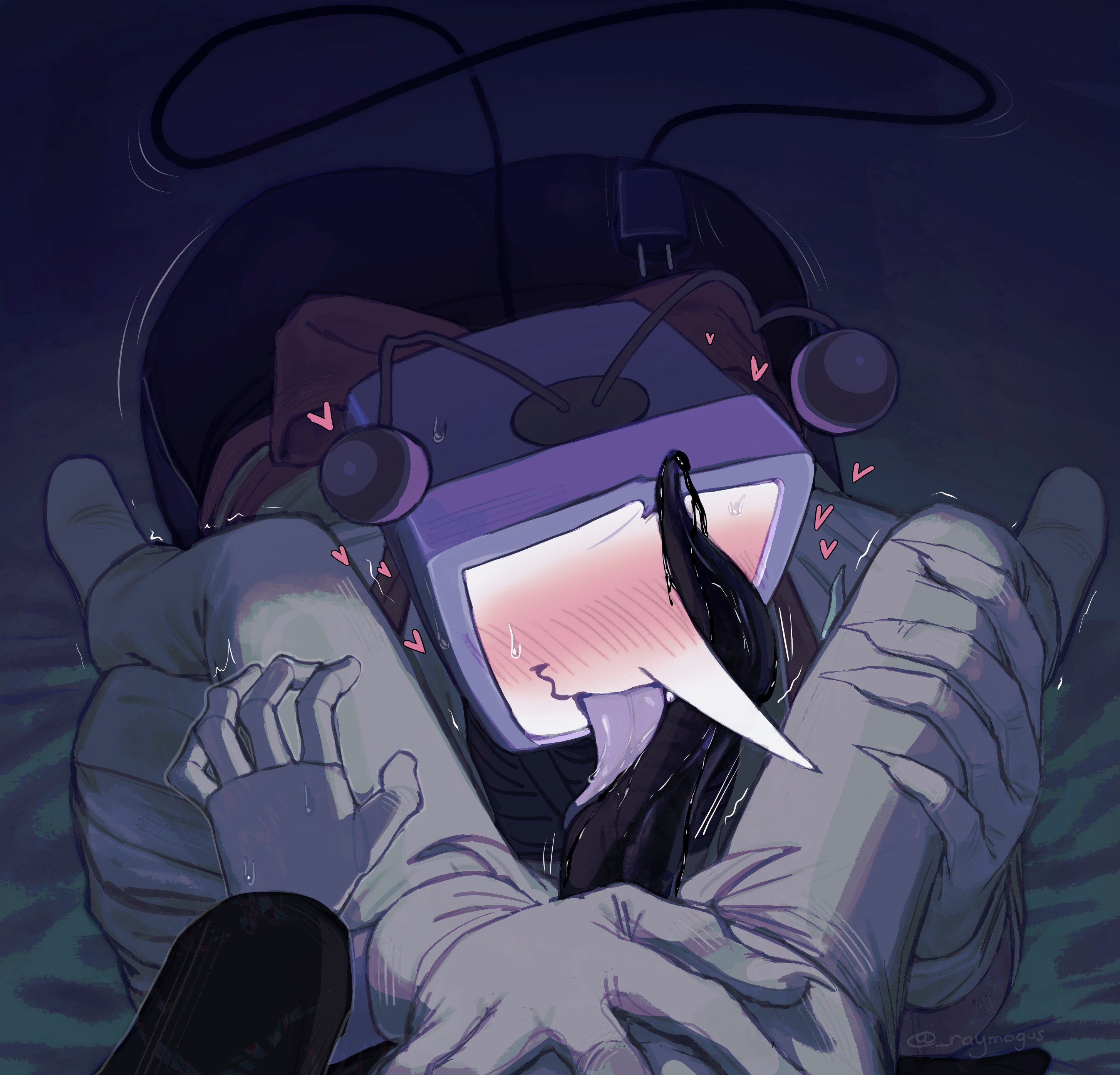 2boys, blowjob, deltarune, deltarune chapter 3, duo, duo focus, fully clothed, gay, gay sex, hands on thighs, male, male only, male/male, multi genitalia, oral, oral sex, passionate, passionate sex, pov, pov blowjob, raymogus, spamtenna, spamton g spamton, tenna (deltarune), tentadick, yaoi