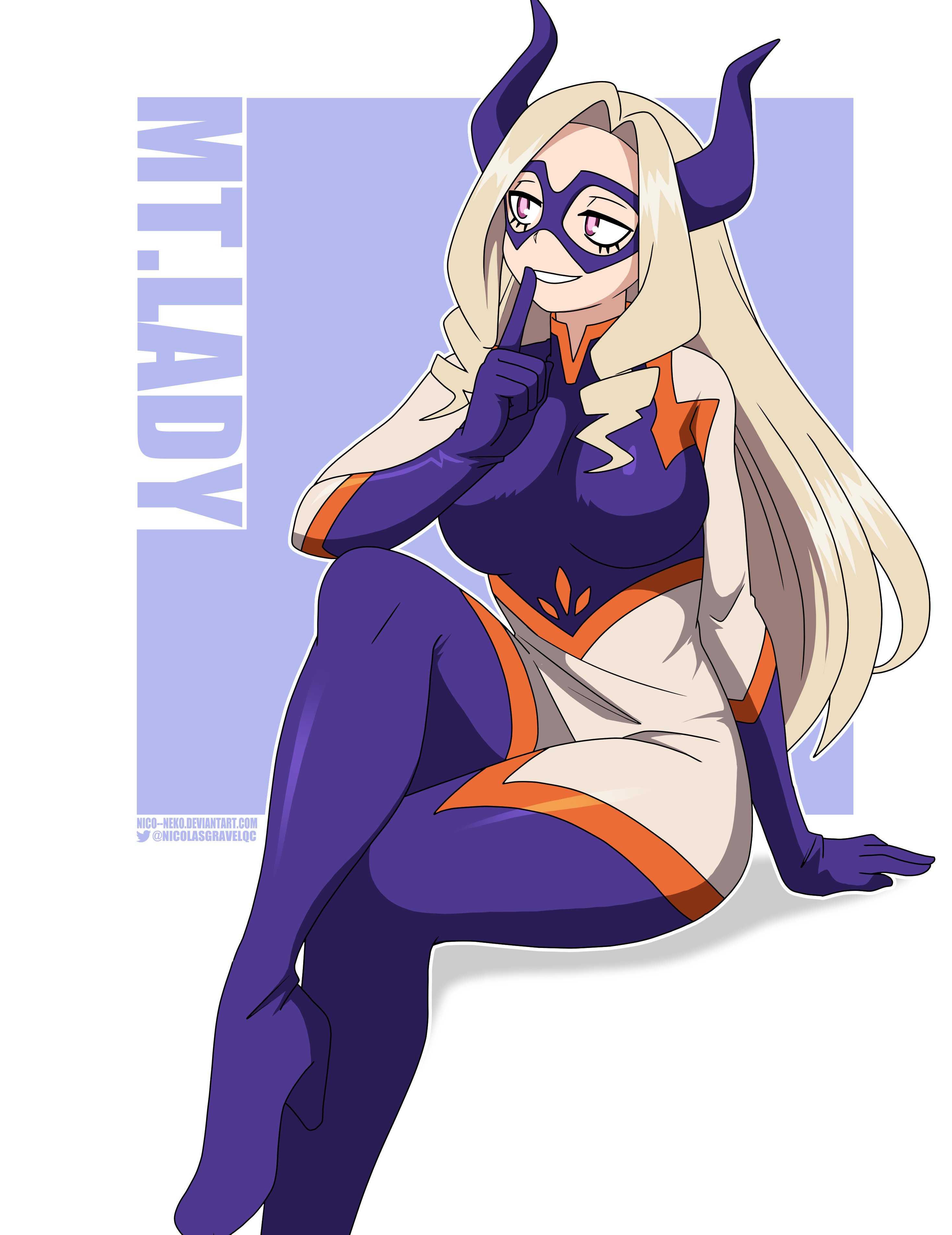 1girls, blonde hair, boku no hero academia, female, hero outfit (mha), horns, light skin, light-skinned female, mask, mount lady, my hero academia, nicolasgravelqc, skin tight, solo female, superheroine, tight clothing, twitter username, yuu takeyama