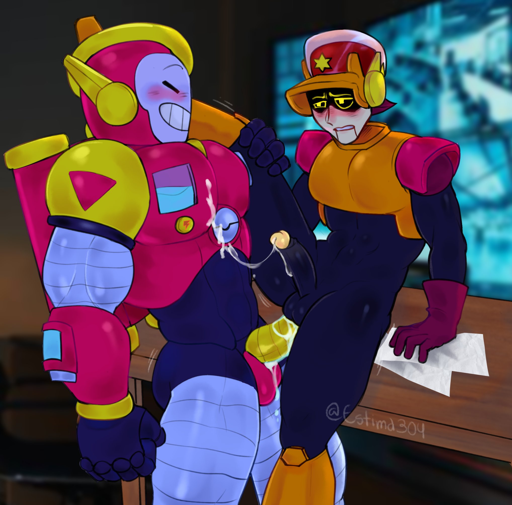2boys, anal, anal sex, balls, brawl stars, cum, estima304, gay, gay anal, gay domination, gay male, gay sex, lawrie (brawl stars), male, male only, male/male, penis, robot, sex, surge (brawl stars), yaoi