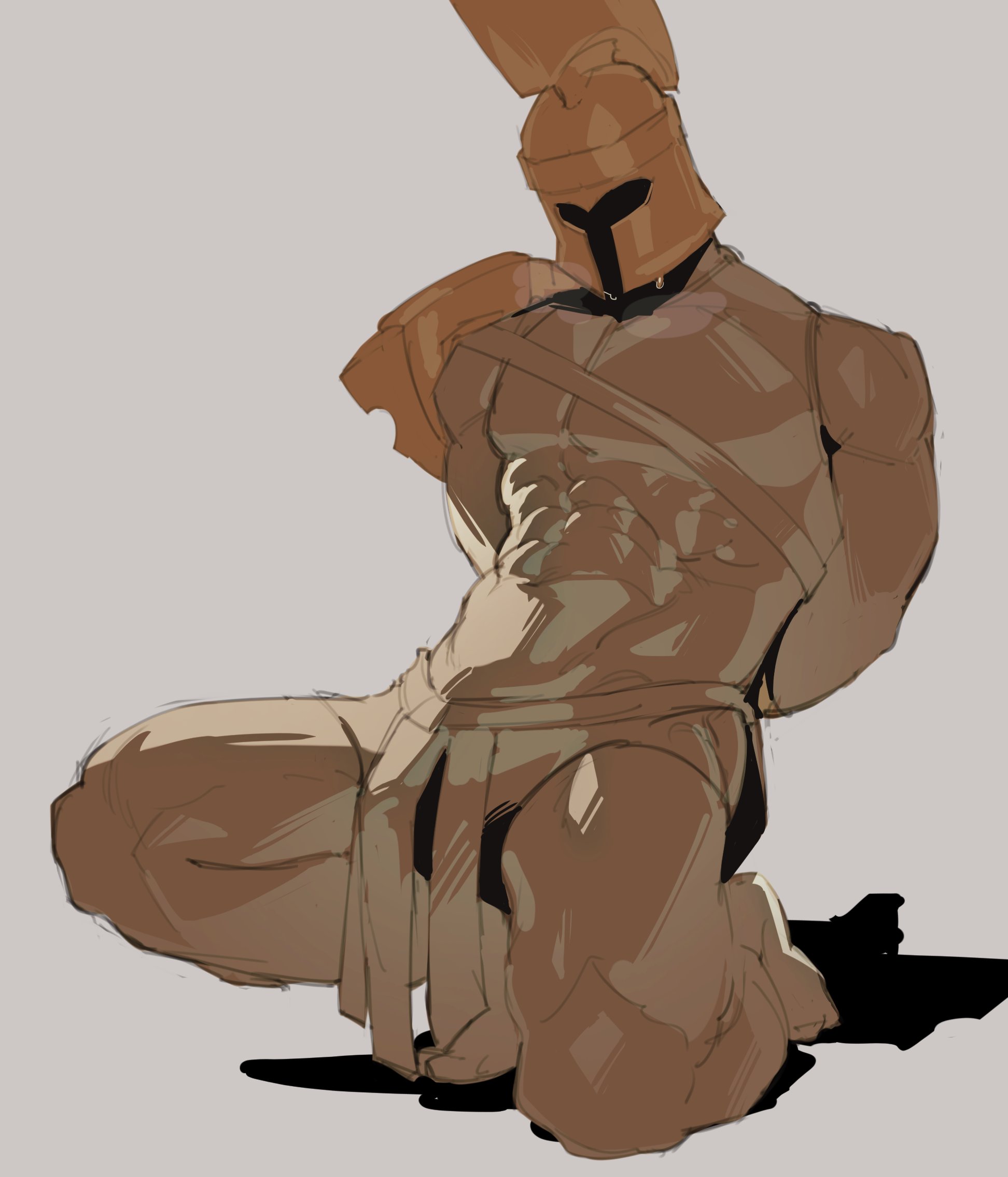 1boy, bara, gay, kogito, male, muscular, navel, statue of ares (fortnite), yaoi