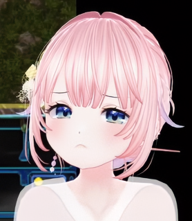 blonde_hair blue_eyes closed_mouth eun-chae hair_ornament hairpin lowres non-web_source pink_hair silk virtual_youtuber waktaverse