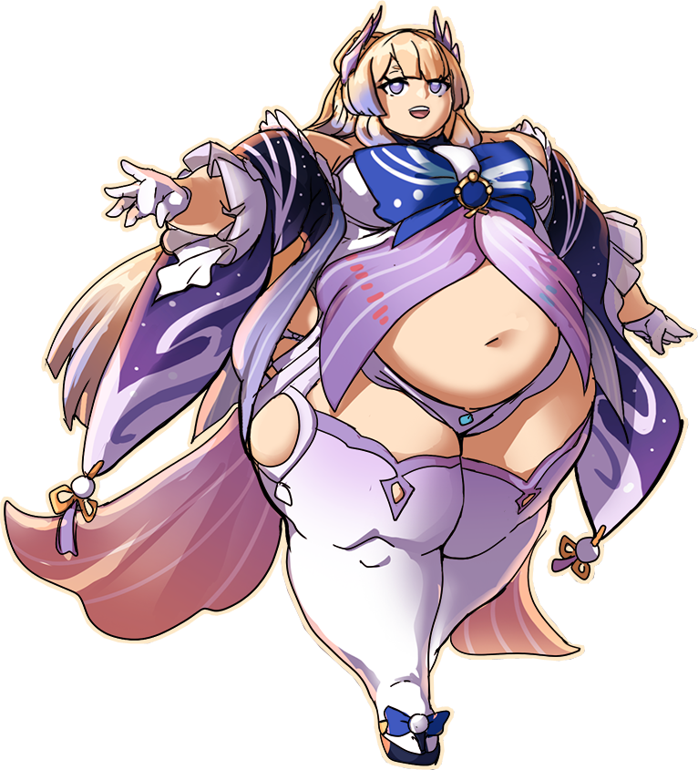 1female 1females 1girl 1girls breasts exposed_fat_belly fat fat_belly fat_woman female female_only genshin_impact hoyoverse inazuma_girls light-skinned_female light_skin maxfullbody mihoyo mihoyo_technology_(shanghai)_co._ltd. obese obese_female overweight overweight_female sangonomiya_kokomi solo solo_female solo_focus