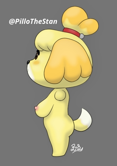 1girls 2020 animal_crossing anthro big_breasts breasts canine erect_nipples female female_only furry isabelle_(animal_crossing) nintendo nipples nude pillothestar sideboob t-pose thick