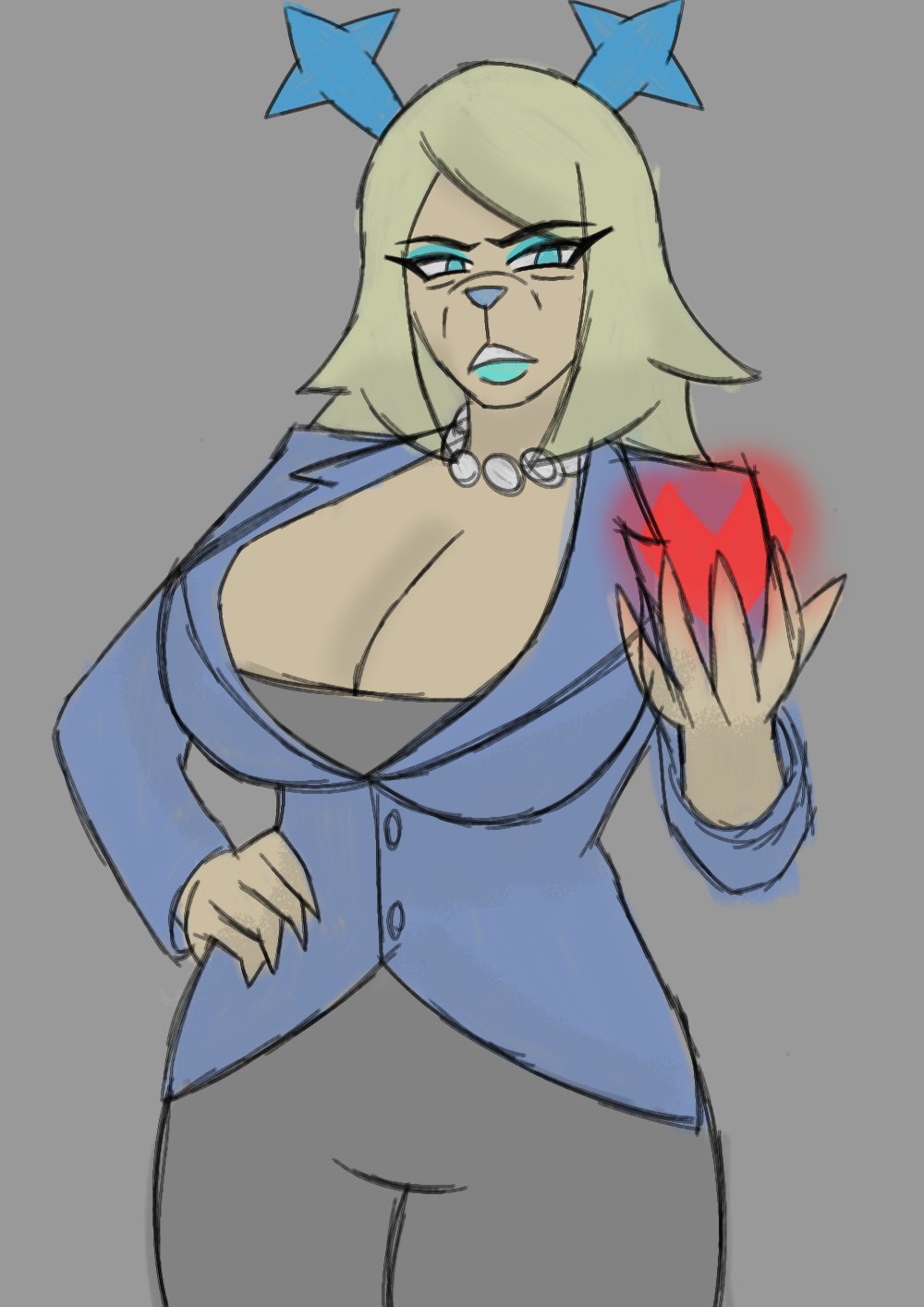 1girls, accessory, antlers, anus, back view, big breasts, blonde hair, blue eyes, blue lipstick, breasts, busty, carol holiday, cleavage, cleavage window, clothed, clothed female, clothing, curvaceous, curvy, curvy female, curvy figure, deer, deer girl, deltarune, deltarune chapter 4, eyelashes, female, female focus, female only, hand on hip, hi res, high resolution, highres, huge breasts, jewelry, large breasts, lipstick, long eyelashes, long hair, makeup, mature, mature female, milf, mother, necklace, rear view, sideboob, simple background, skirt, solo, solo female, solo focus, soul (deltarune), tagme, toby fox, undertale (series), uzunote, voluptuous, voluptuous female