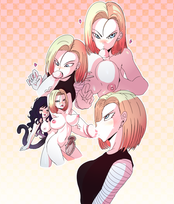 1futa 1girls android_18 blonde_hair blue_eyes cleavage curvy dickgirl doggy_style dragon_ball erect_nipples fellatio female futa futanari huge_areolae huge_ass huge_breasts intersex michellekaitlyn paizuri puffy_nipples short_hair thick_lips vaginal_penetration very_long_hair voluptuous wide_hips