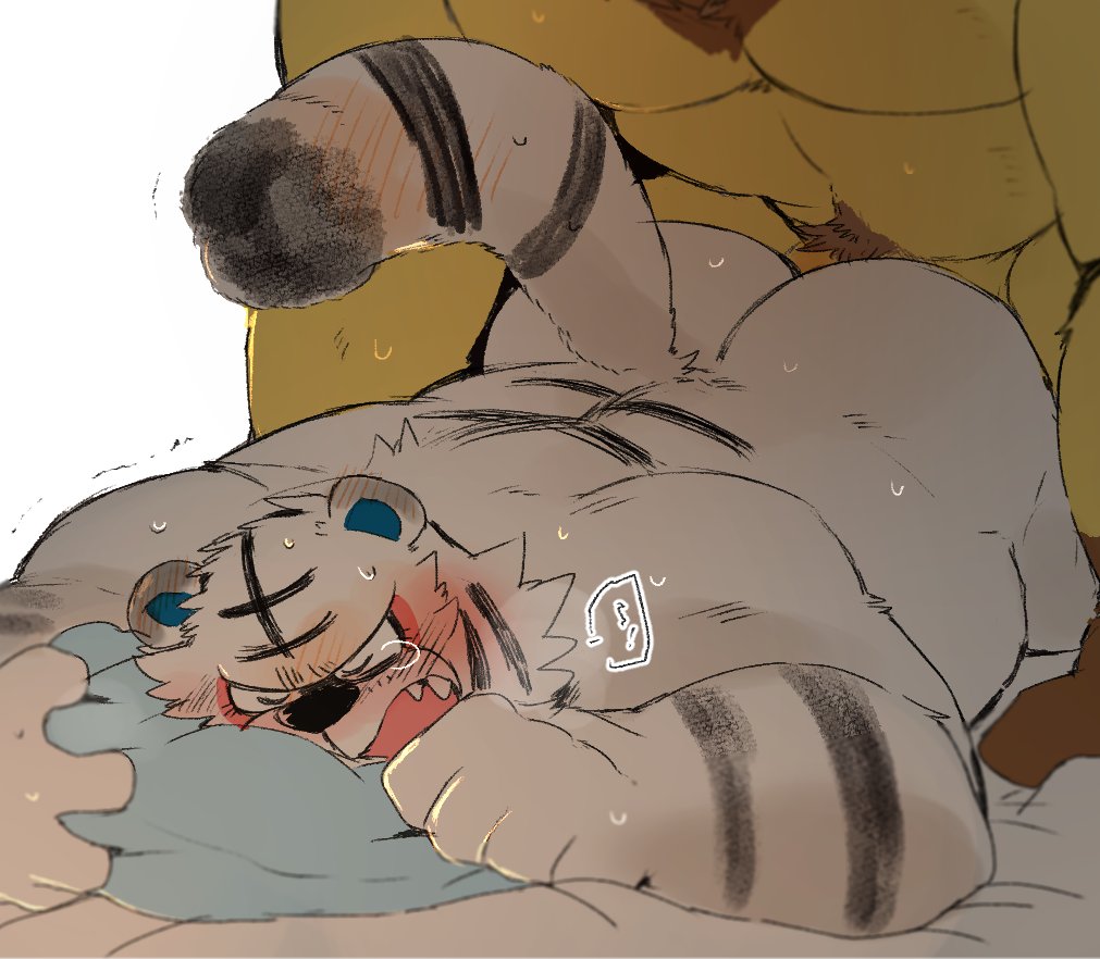 anal animal_crossing anthro anthrofied ass ass_up bara bara_ass barazoku big_ass big_ass_(male) big_butt blush bubble_ass bubble_butt duo elvis_(animal_crossing) fat_ass fat_butt felid fucked_silly fur huge_ass huge_butt humping hyaku_(artist) large_ass large_butt lion male male/male mammal massive_ass massive_butt muscular muscular_male nintendo nude open_mouth pantherine pecs pillow plump_ass plump_butt raised_tail rolf_(animal_crossing) round_ass round_butt scar sex speed_bump_position thick_ass thick_butt tiger video_games white_body white_fur