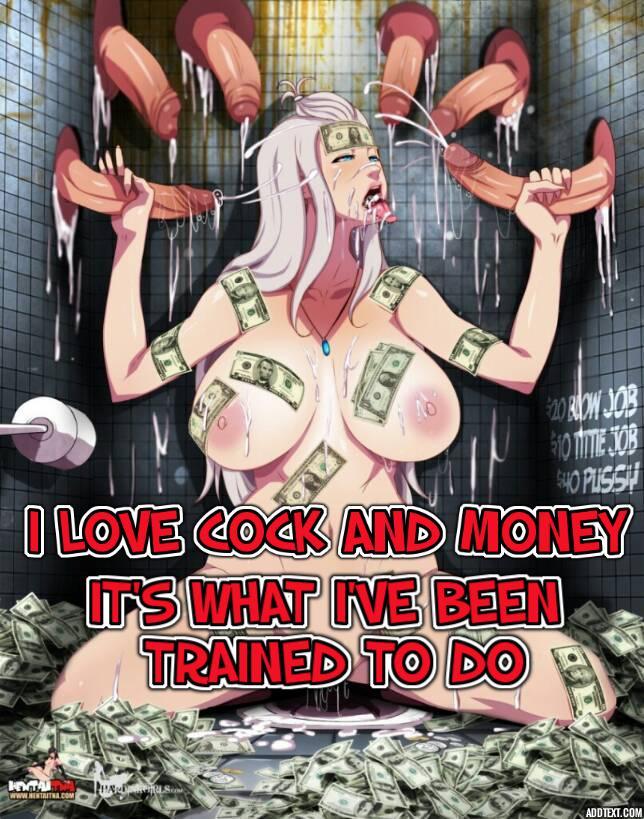 1girls, 6boys, blowbang, breasts, breasts bigger than head, caption, cyberunique, double handjob, fairy tail, female, gangbang, glory hole, handjob, imminent anal, male, mirajane strauss, money, nipple rings, partial male, penis, penis kiss, prostitution, surrounded by penises, torn clothes