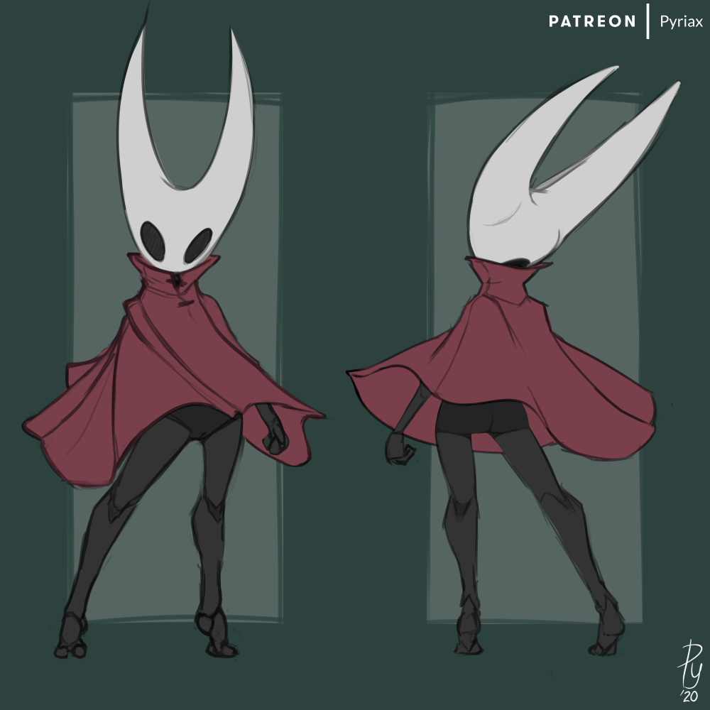 1:1 1girls 2020 anthro arthropod ass black_body bottomless cape cloak clothed clothing fecharis female female_only genitals hollow_knight hornet_(hollow_knight) insect insects looking_at_viewer panties pussy pyriax red_cape simple_background solo team_cherry video_games