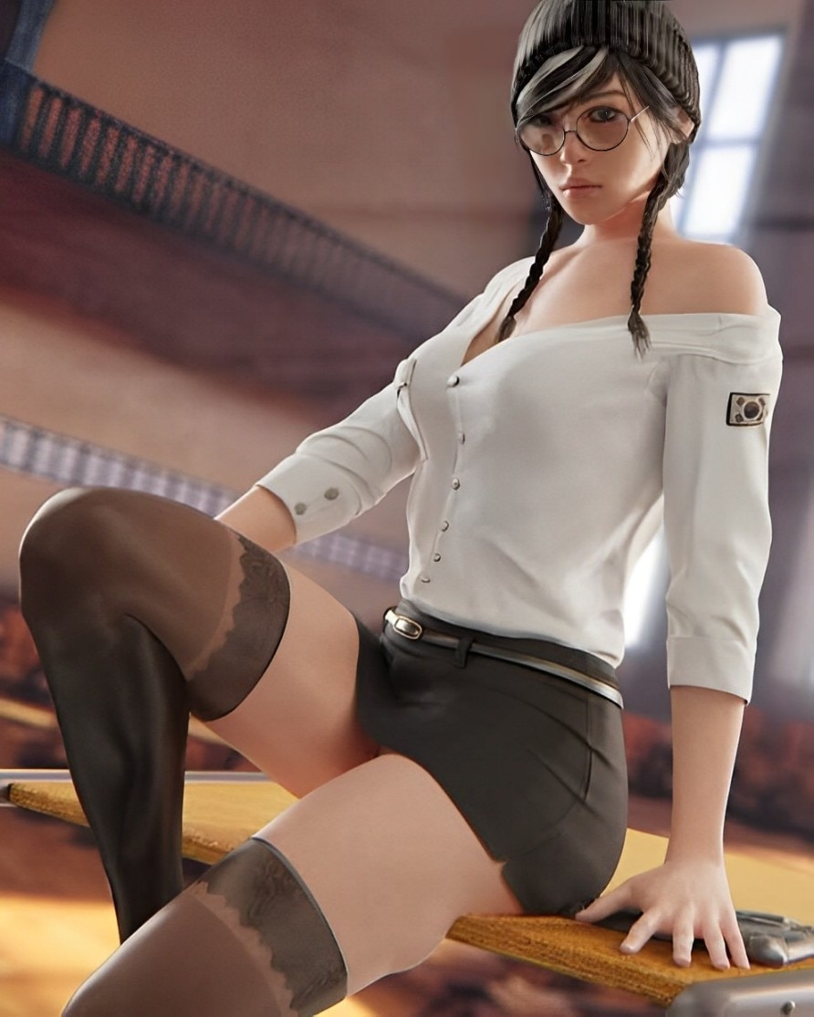 1girls 3d dokkaebi_(rainbow_six) nyalicia pinup rainbow_six rainbow_six_siege solo tagme thighhighs