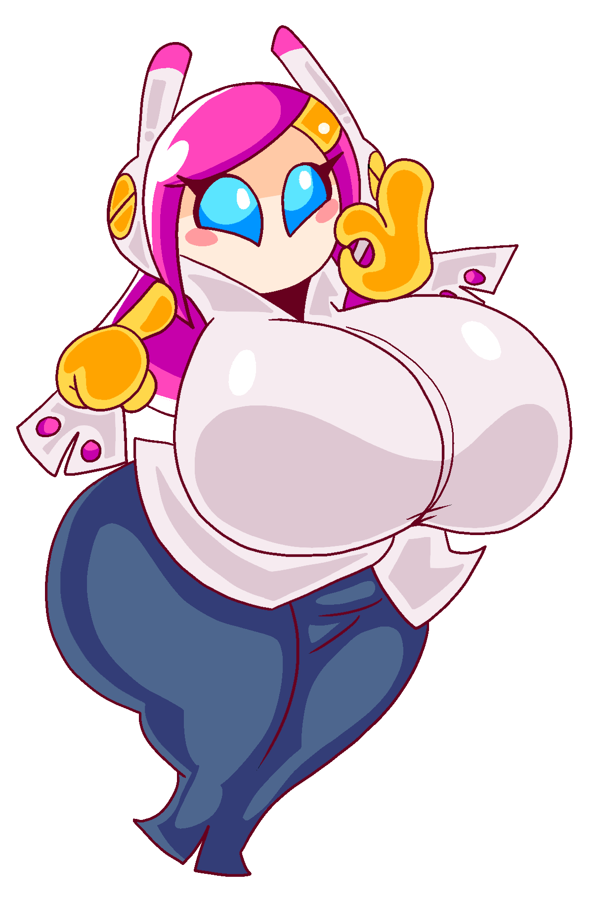 1girls ass big_ass big_breasts big_butt breasts character_request dork_boi female huge_breasts kirby_(series) kirby_planet_robobot lewd_dorky susanna_patrya_haltmann susie_(kirby) tagme thick_thighs wide_hips