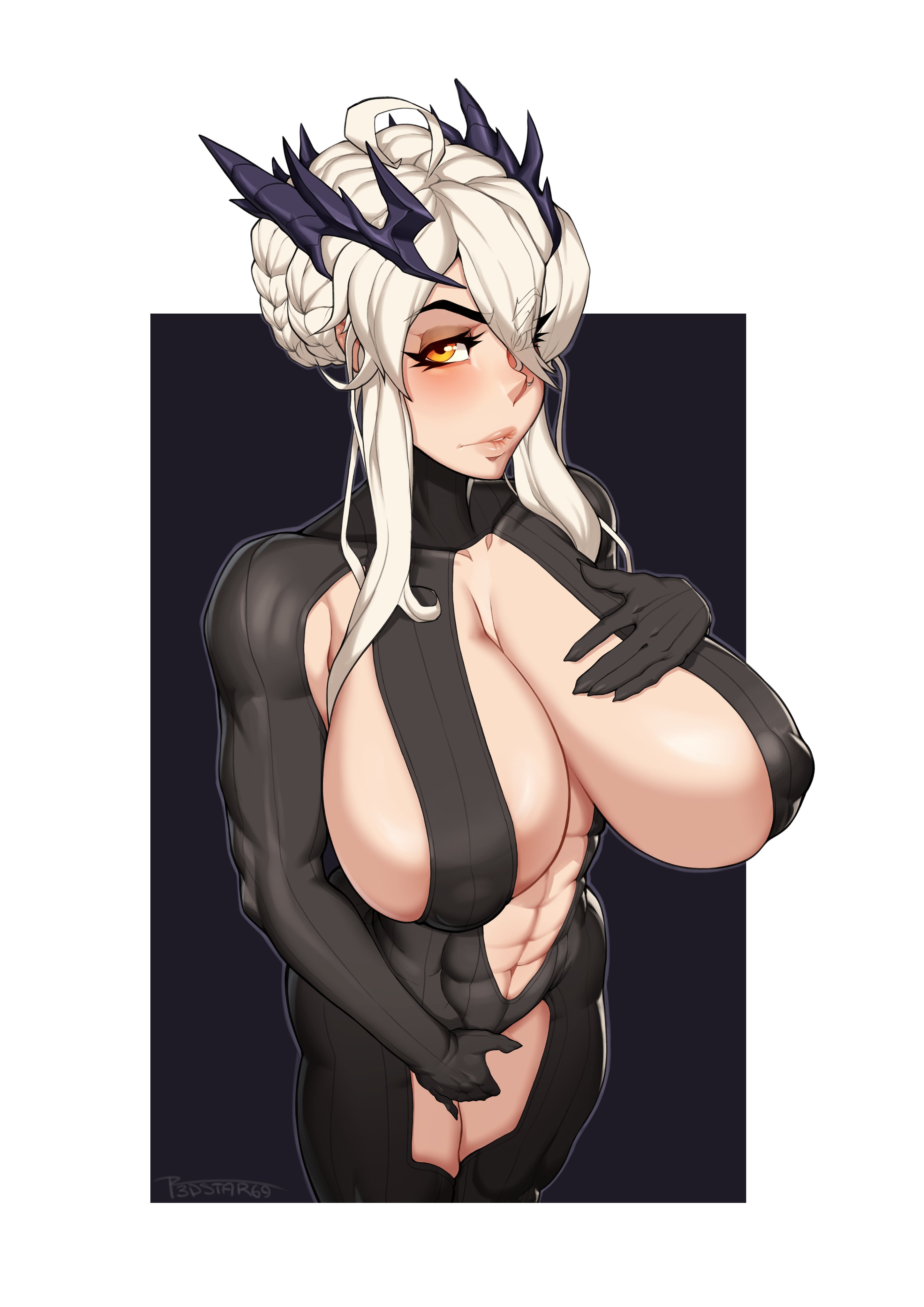 1girls, abs, absurdres, artoria pendragon, artoria pendragon (lancer alter), big breasts, breasts, cleavage, fate (series), fate/grand order, female, female only, highres, huge breasts, large breasts, looking at viewer, r3dstar, solo