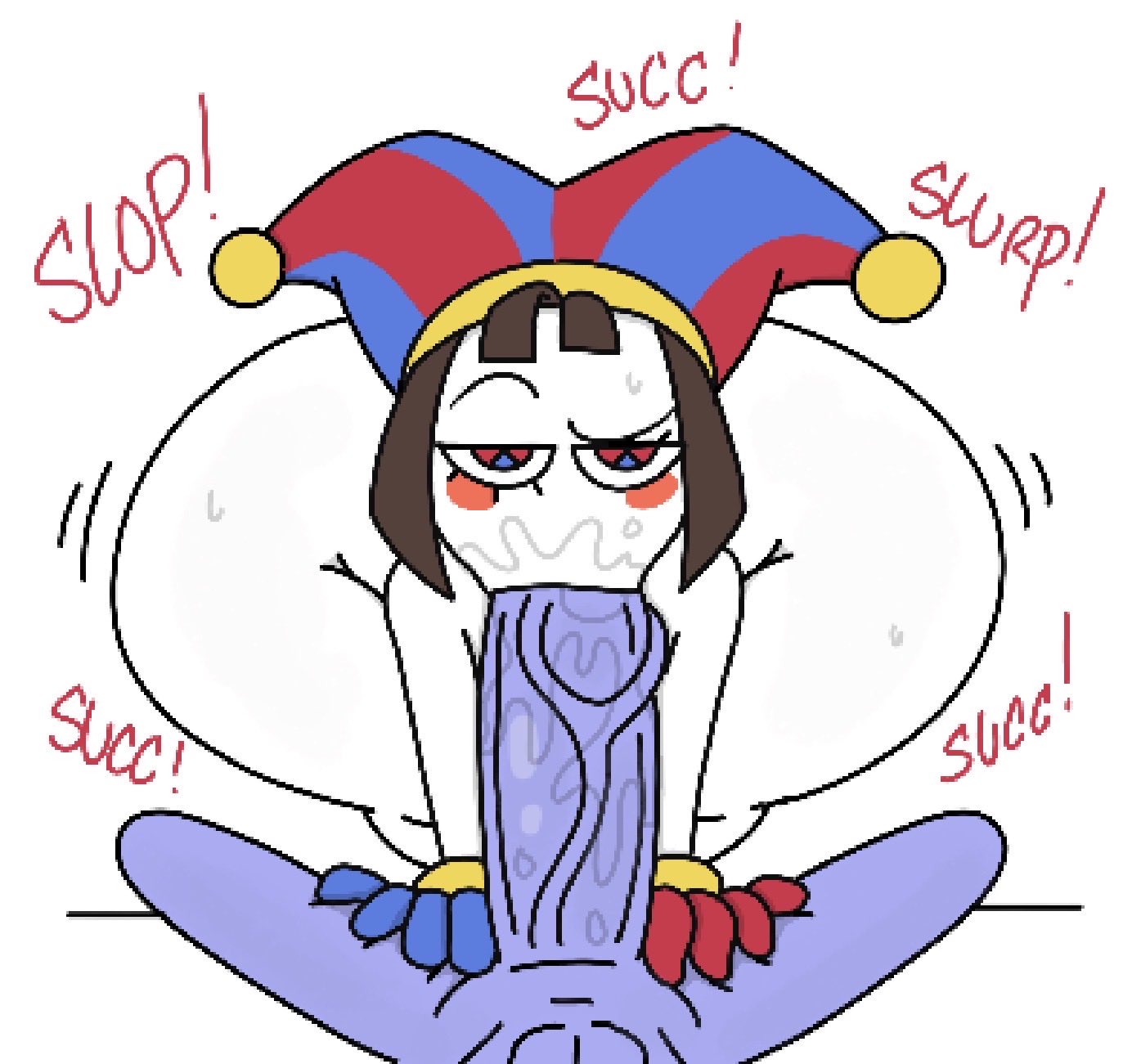 1boy, 1boy1girl, 1girl1boy, 1girls, 2025, 2d, 2d (artwork), 2d artwork, anthro, ass, big ass, blowjob, digital art, digital drawing (artwork), digital media (artwork), fat ass, female, female/male, furry, furry male, glitch productions, humanoid, jax (the amazing digital circus), jester, jester girl, jester hat, lagomorph, leporid, male, male pov, male/female, naked, naked female, naked male, nude, nude female, nude male, oral, oral sex, penis, pomni (the amazing digital circus), purple skin, rabbit, straight, sucking, sucking penis, tagme, the amazing digital circus, theslashfive, white skin