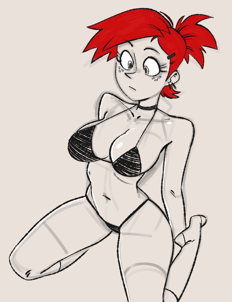 bikini, foster's home for imaginary friends, frankie foster, red hair, teelokay (artist), voluptuous female