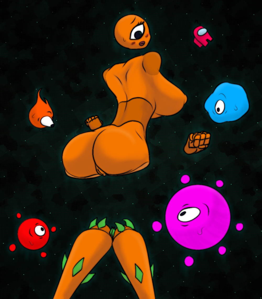 alien among_us ass blush breasts female genitals humanoid innersloth mrbroomstic_(artist) nipples nude pussy red_(among_us) simple_background video_games what