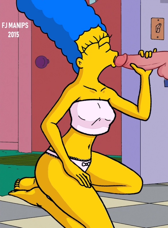 blowjob fellatio fjm marge_simpson on_knees oral partial_male penis tagme the_simpsons